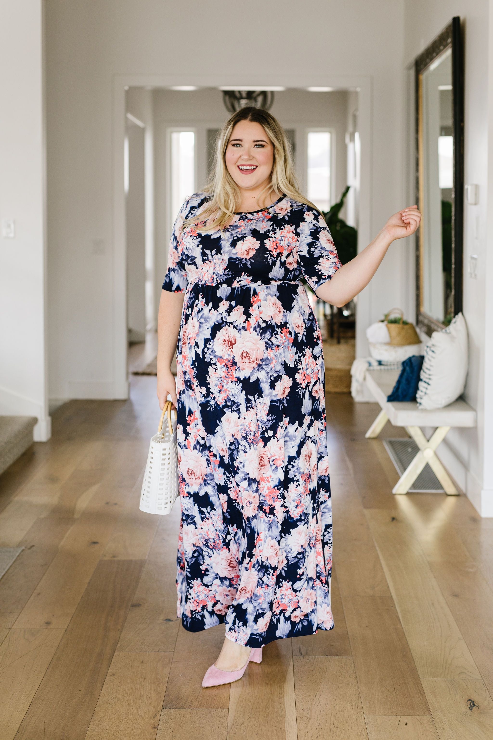 Midnight Rendezvous Floral Maxi