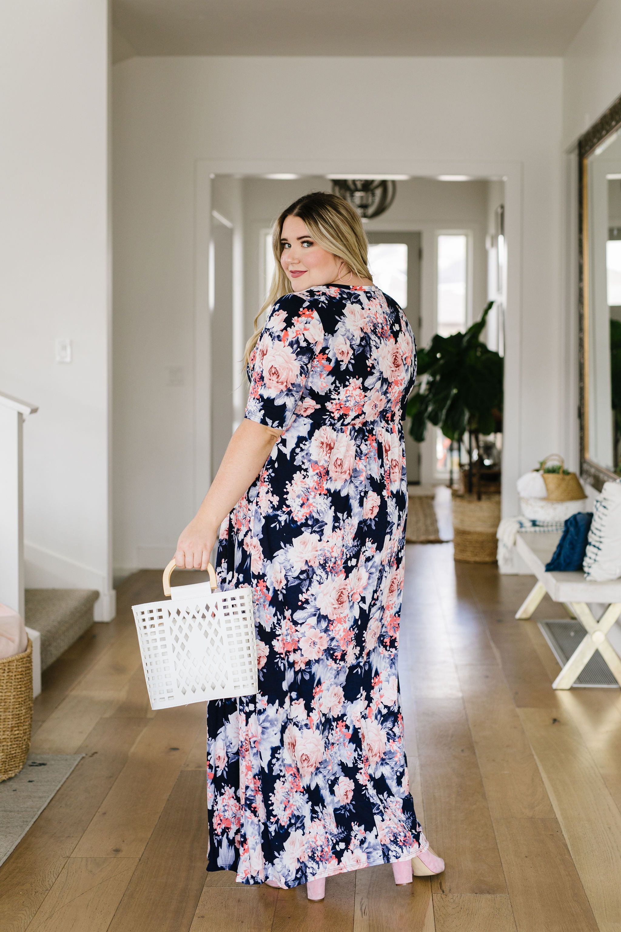 Midnight Rendezvous Floral Maxi