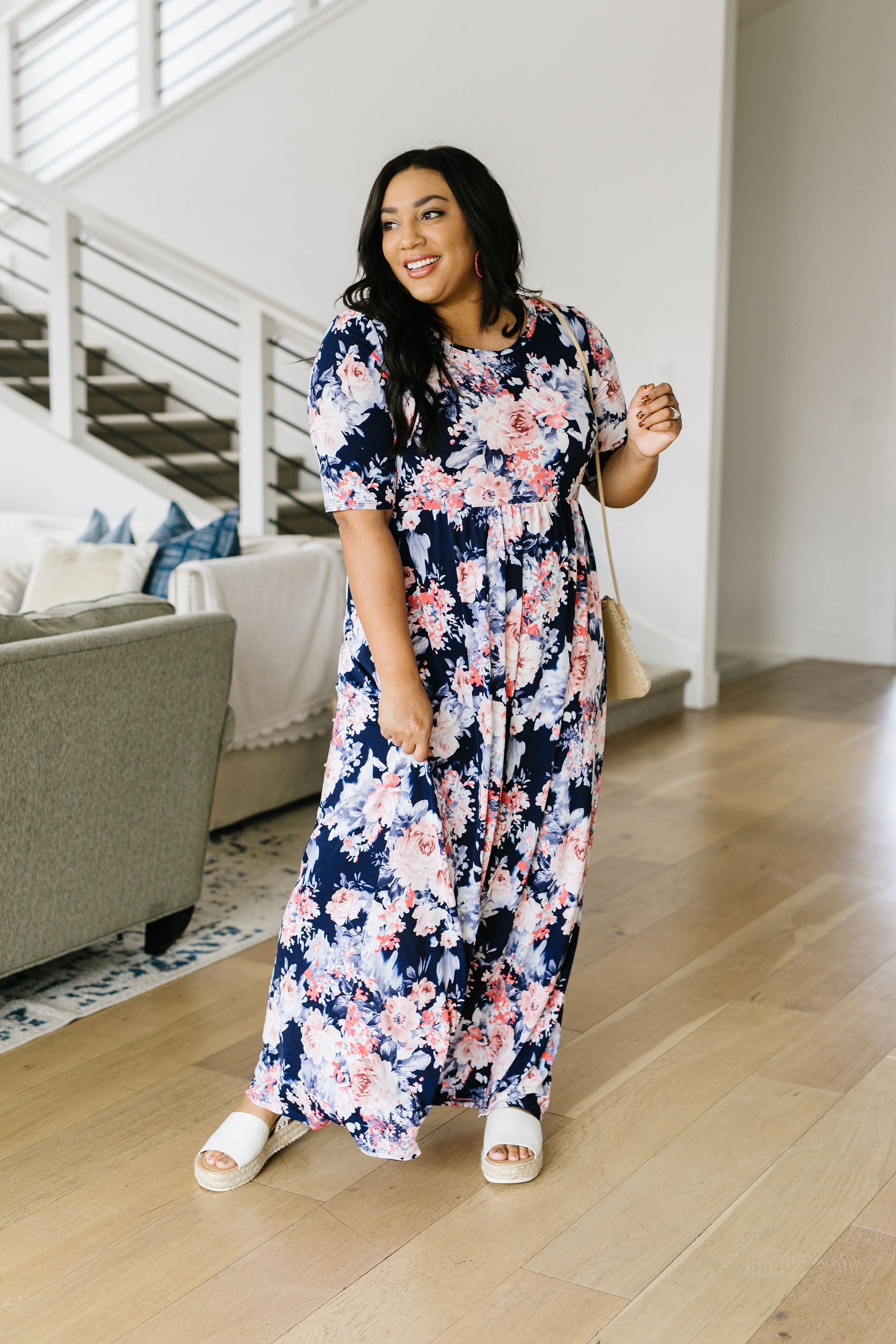 Midnight Rendezvous Floral Maxi