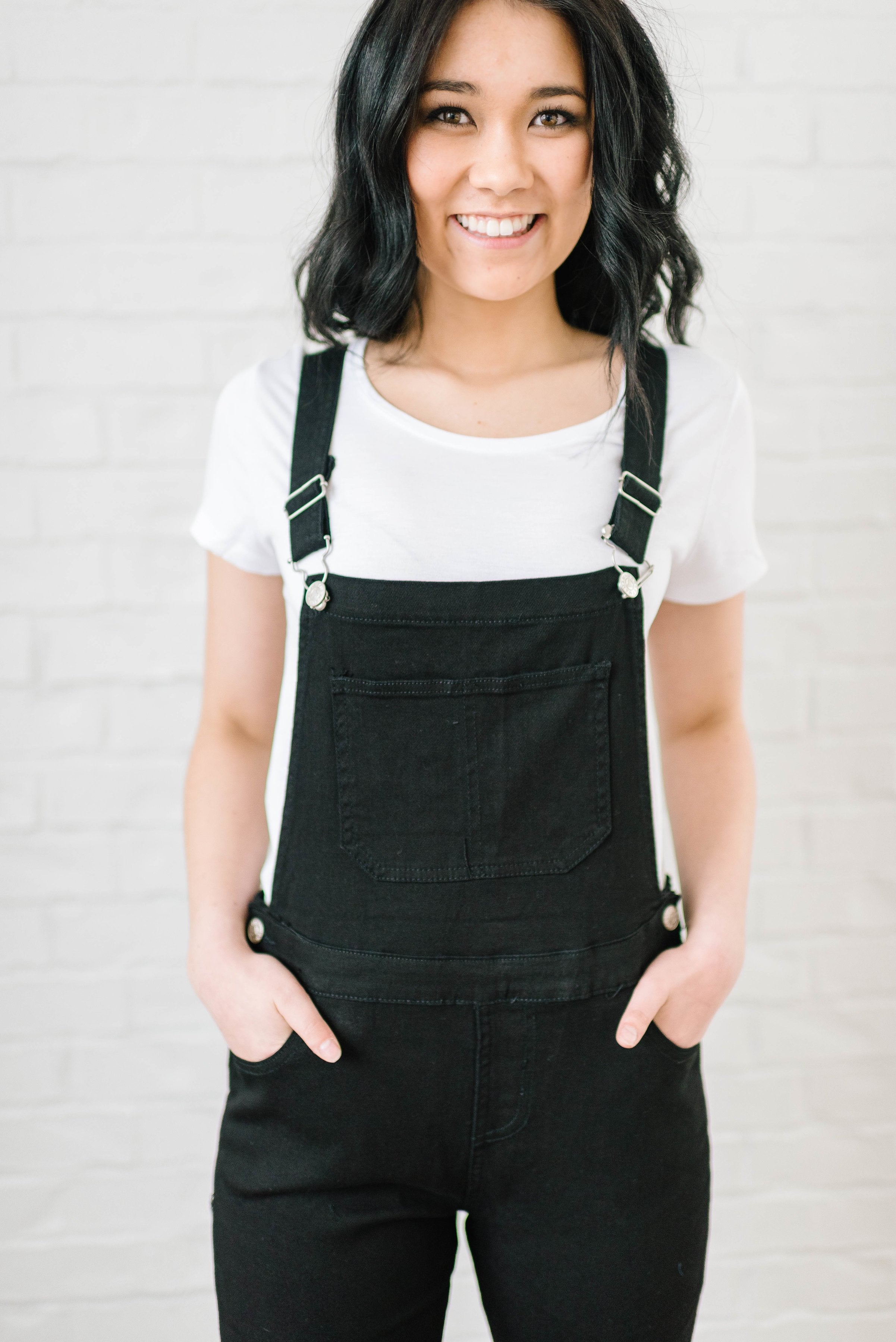 Midnight Skinny Overalls