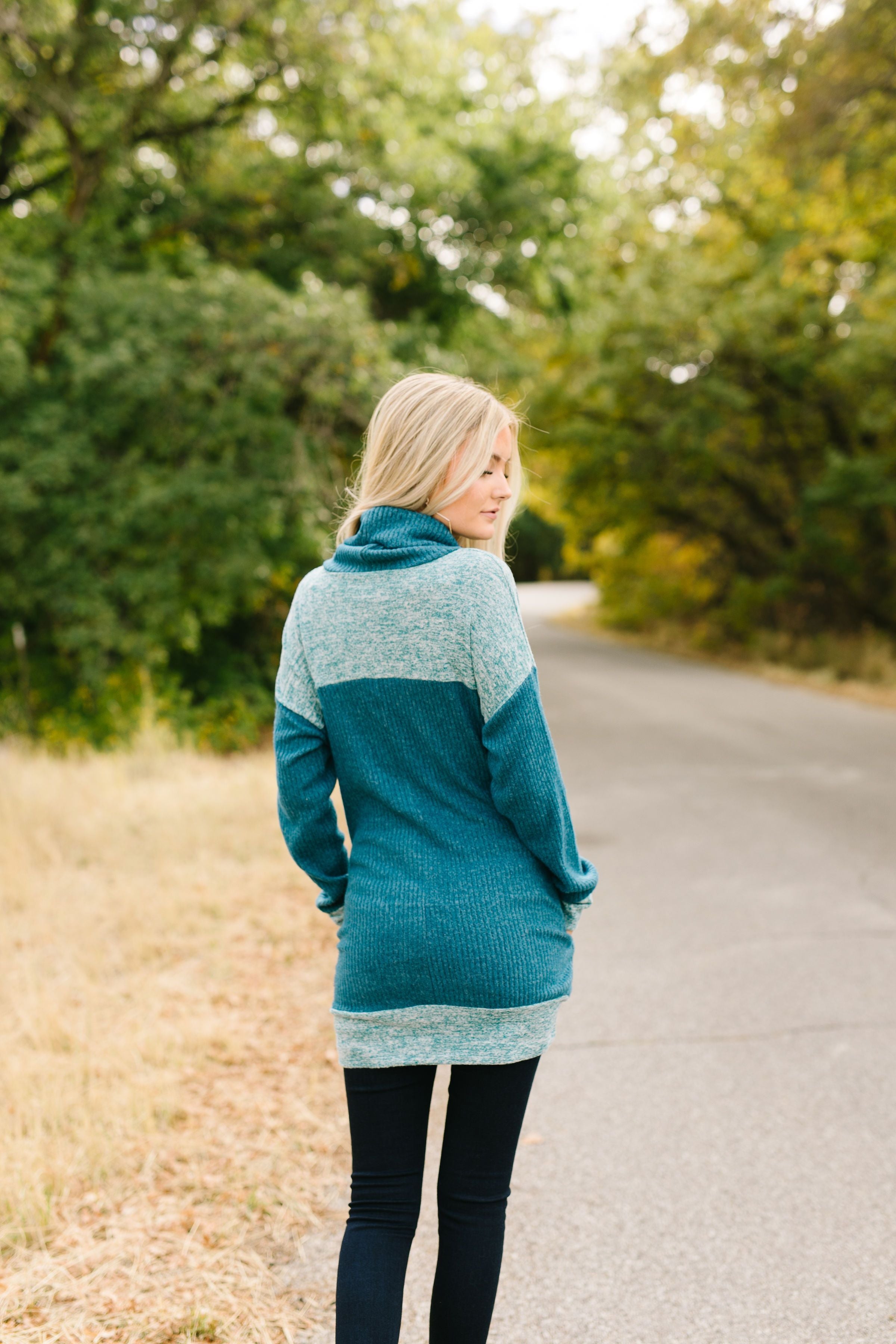 Mix Things Up Turtleneck in Teal