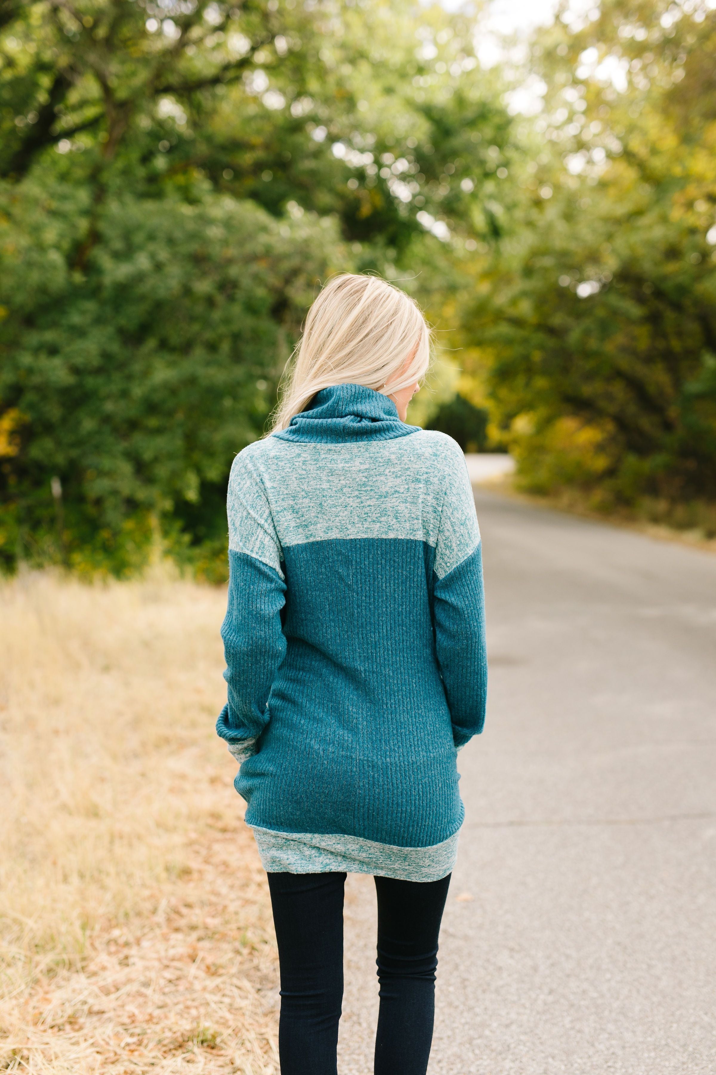 Mix Things Up Turtleneck in Teal