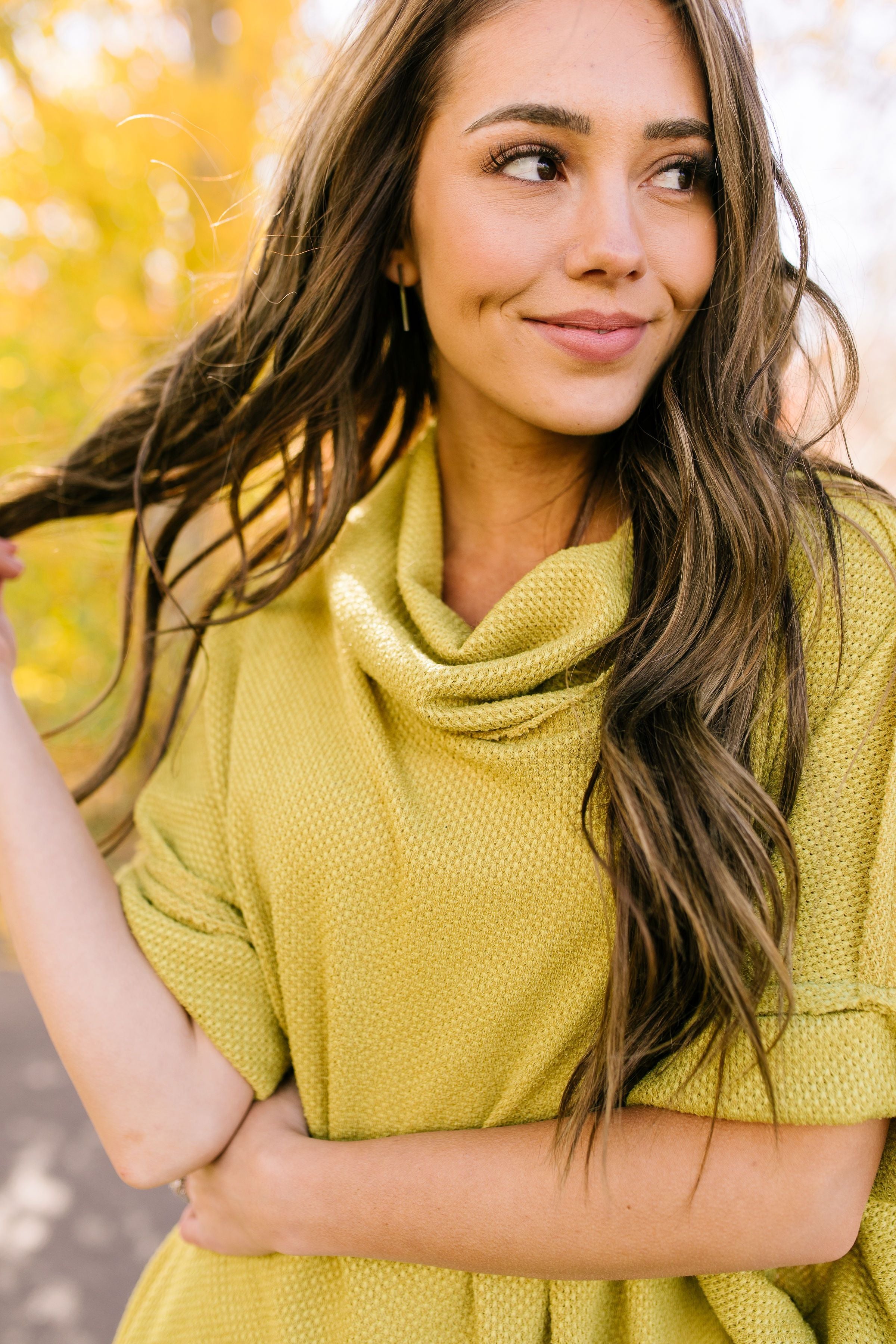 Must Have Cowl Neck Pullover In Mustard - ALL SALES FINAL