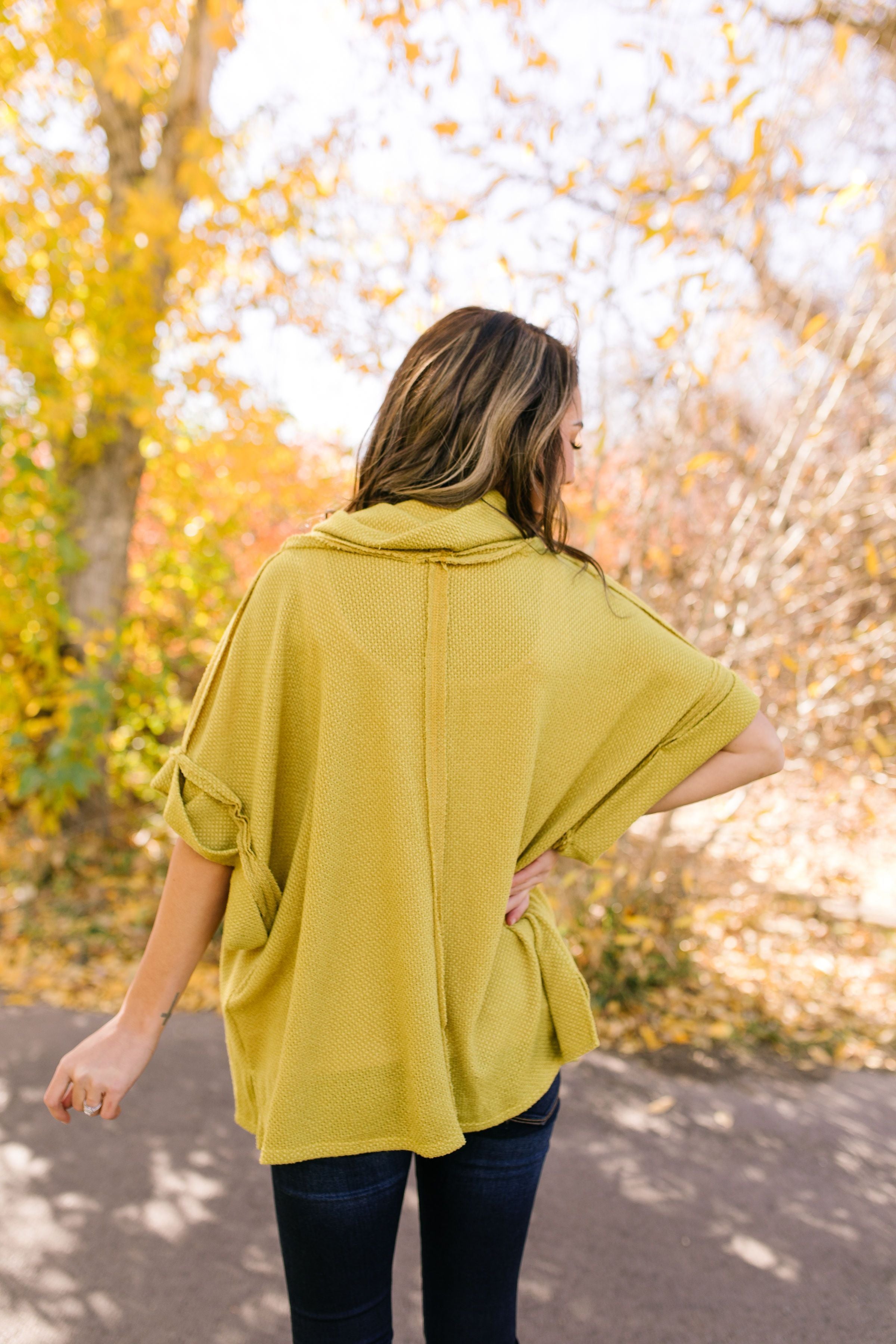 Must Have Cowl Neck Pullover In Mustard - ALL SALES FINAL