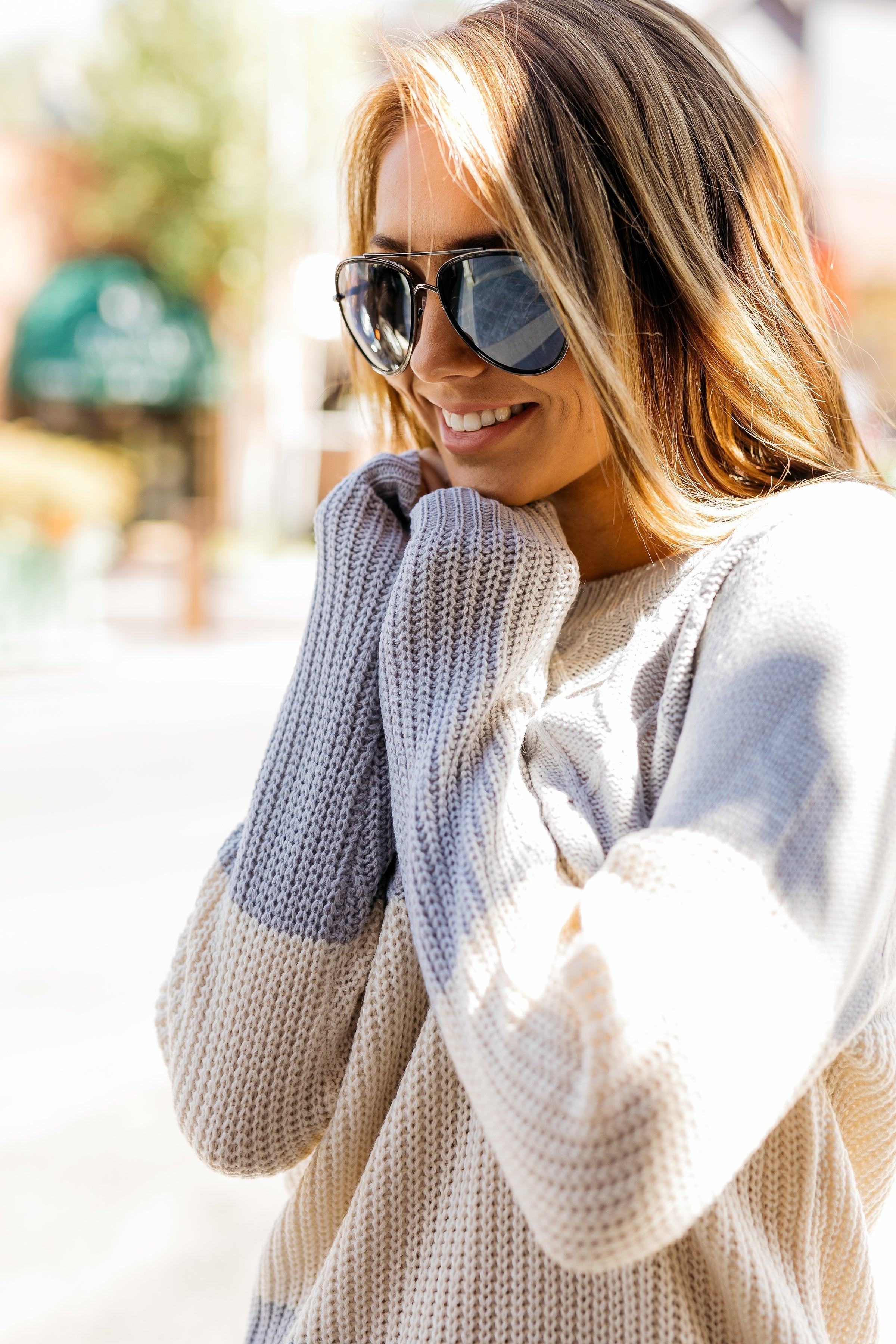 New Sweater On The Block In Gray + Ivory - ALL SALES FINAL