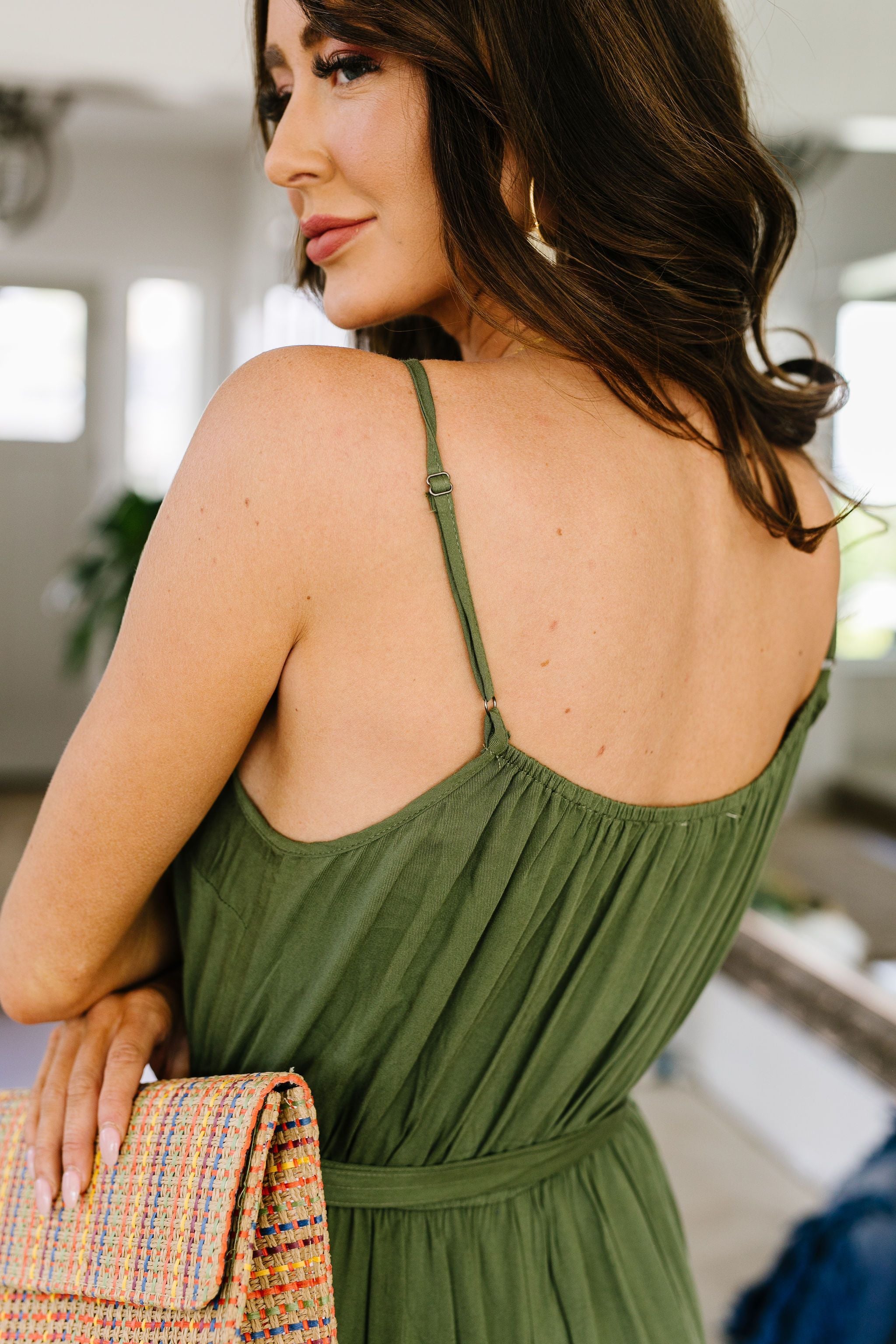 No Surprise Surplice Olive Jumpsuit