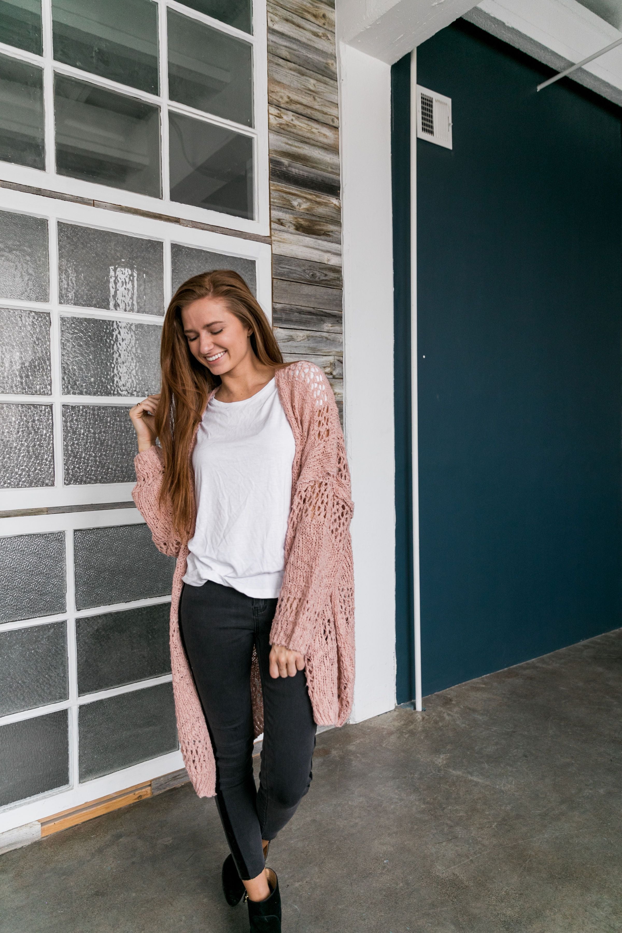 Nostalgic Knit Cardigan In Blush