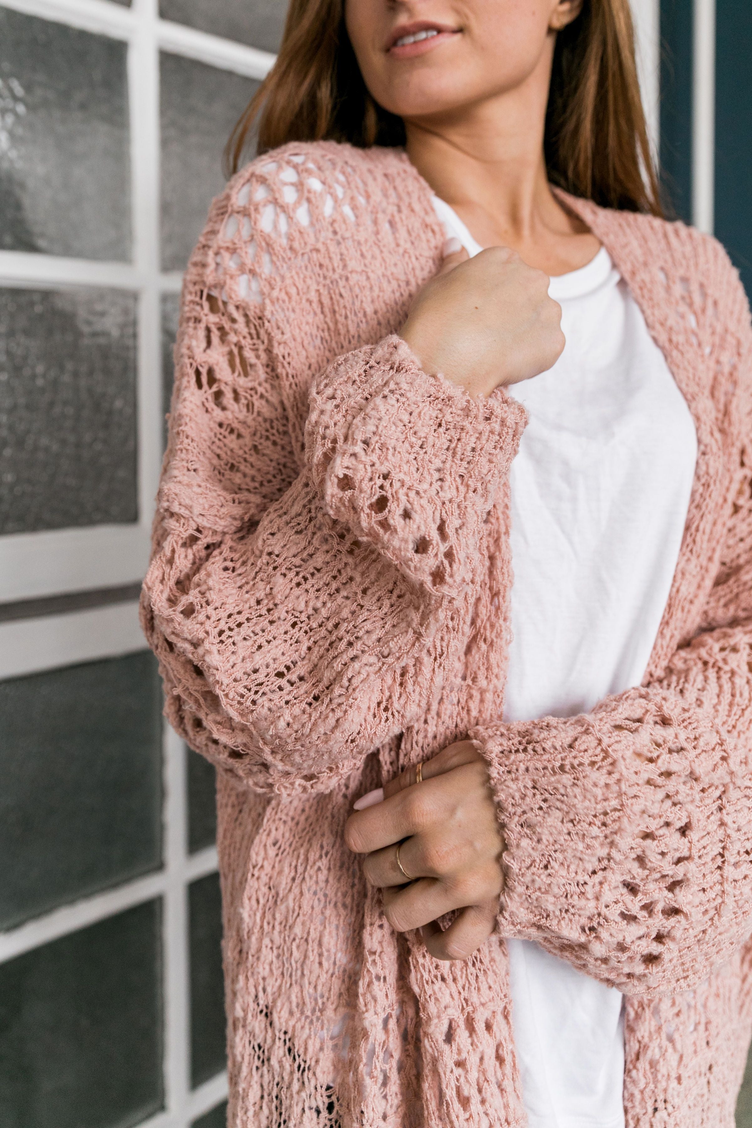 Nostalgic Knit Cardigan In Blush