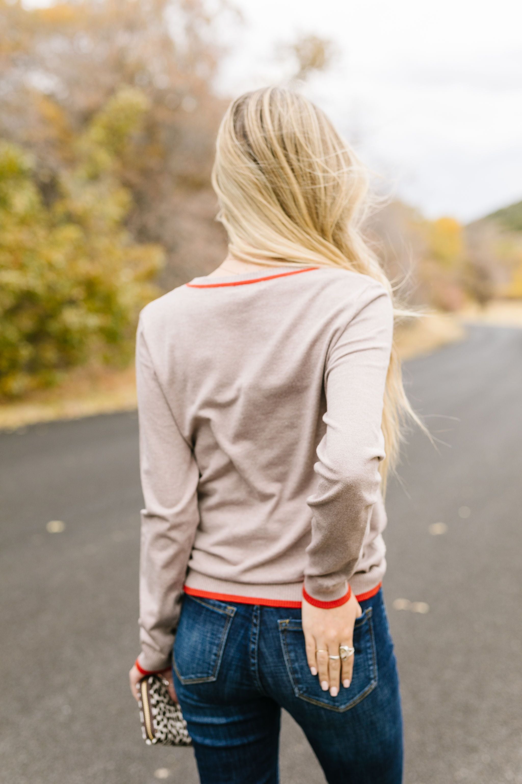 On The Edge Taupe Mocha Sweater