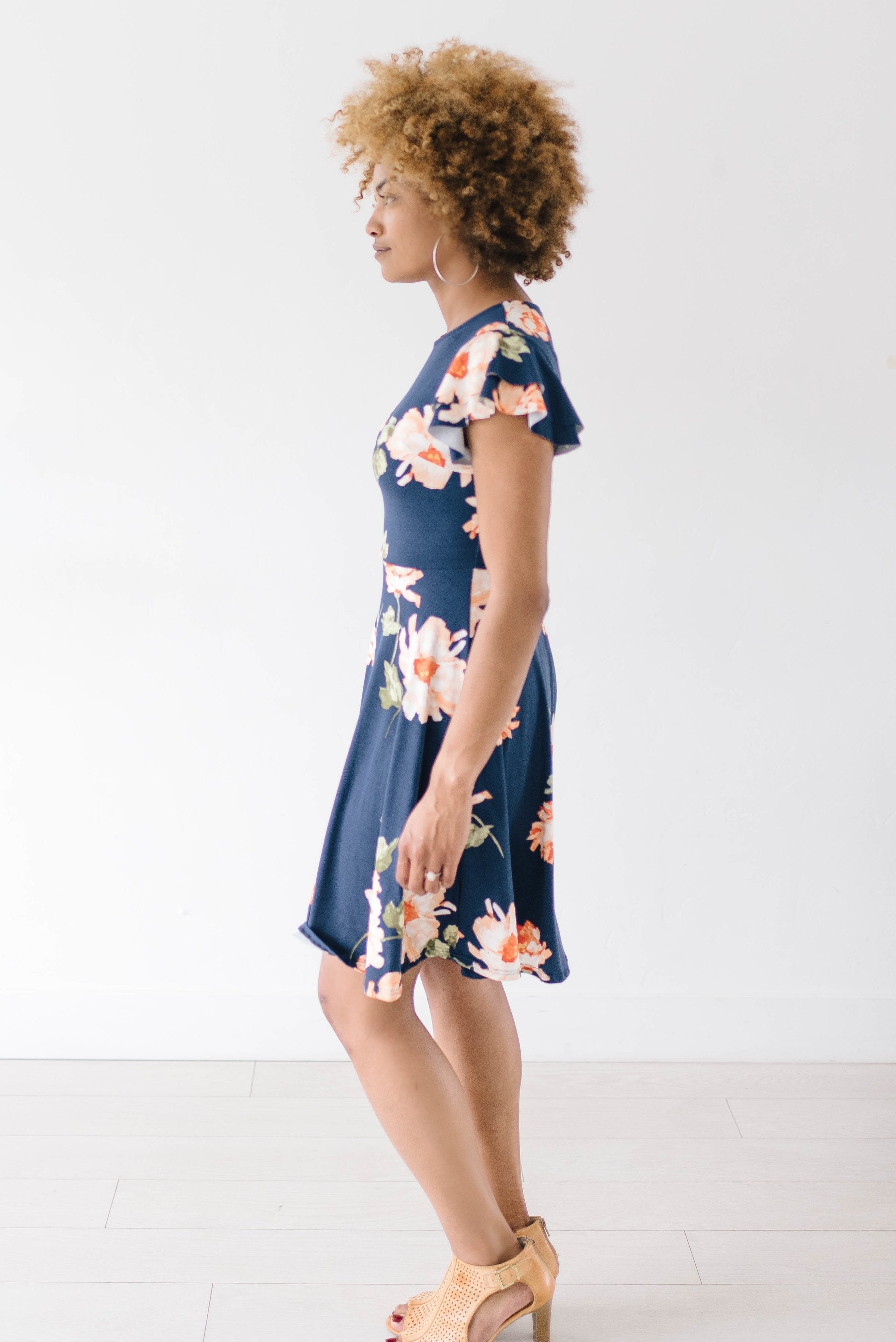 Orange Blossom Dress in Navy