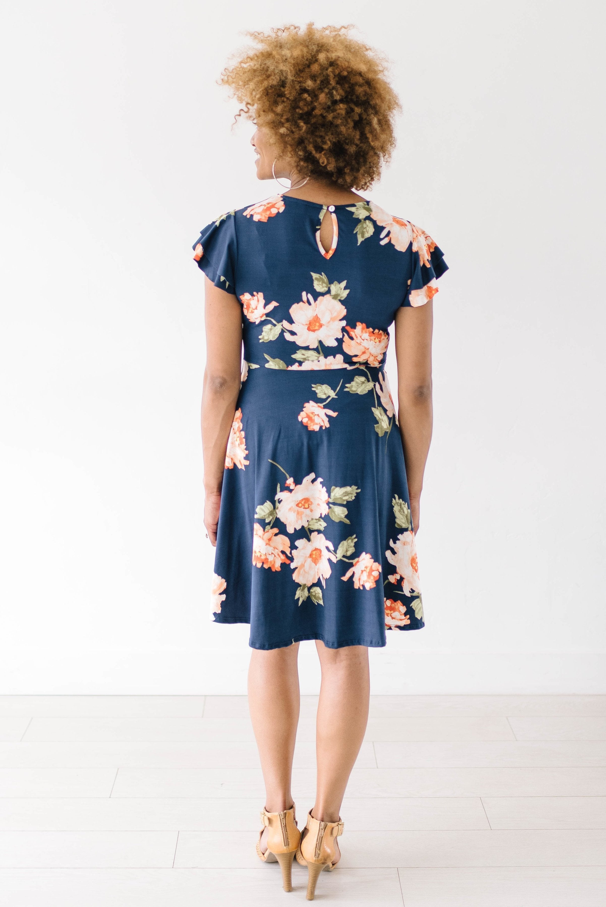 Orange Blossom Dress in Navy