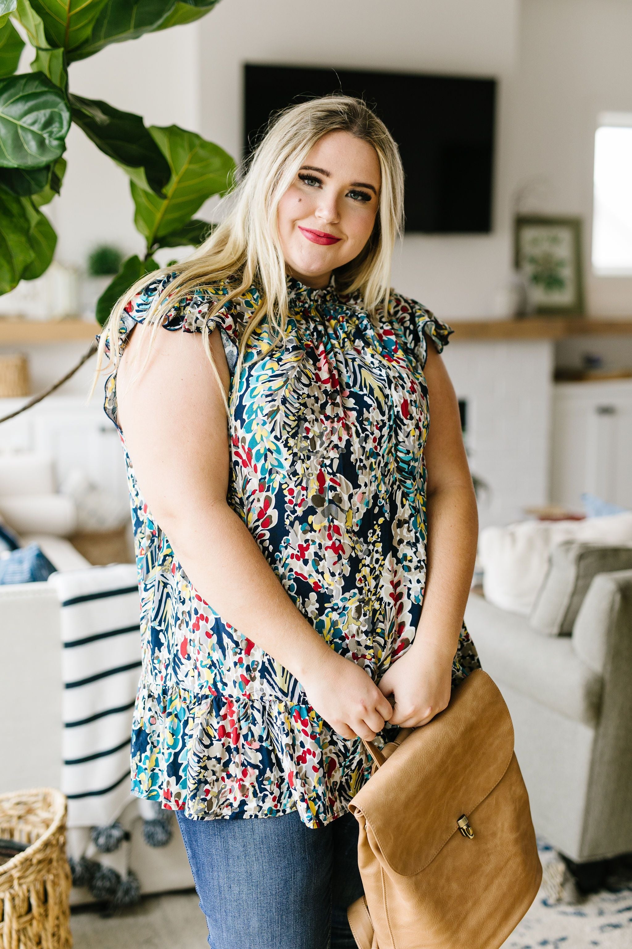 Overgrown Garden Blouse In Navy