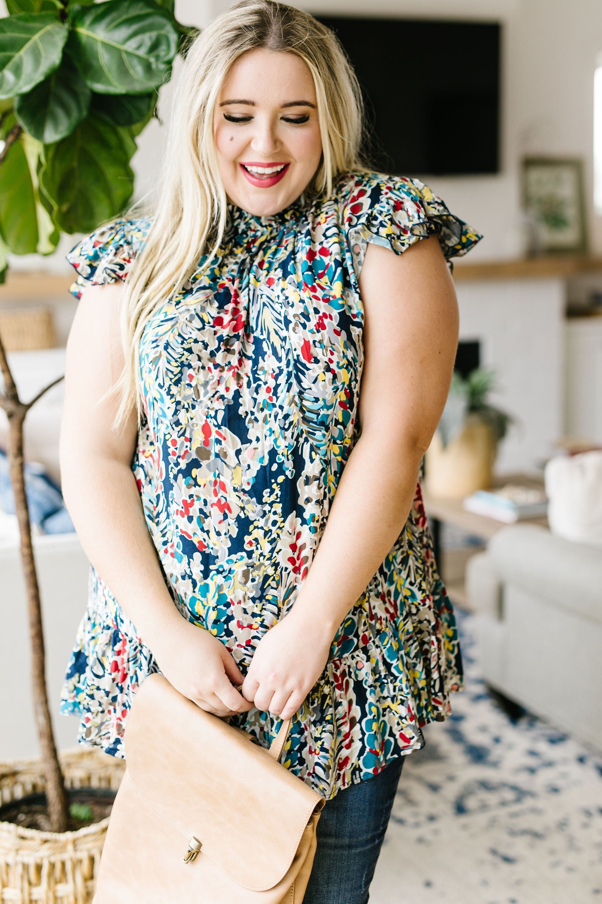 Overgrown Garden Blouse In Navy