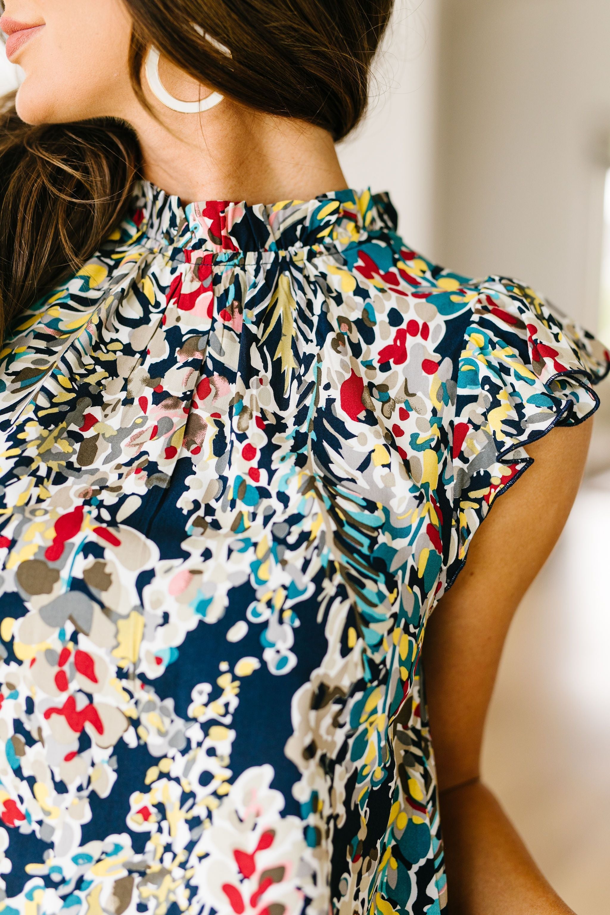 Overgrown Garden Blouse In Navy