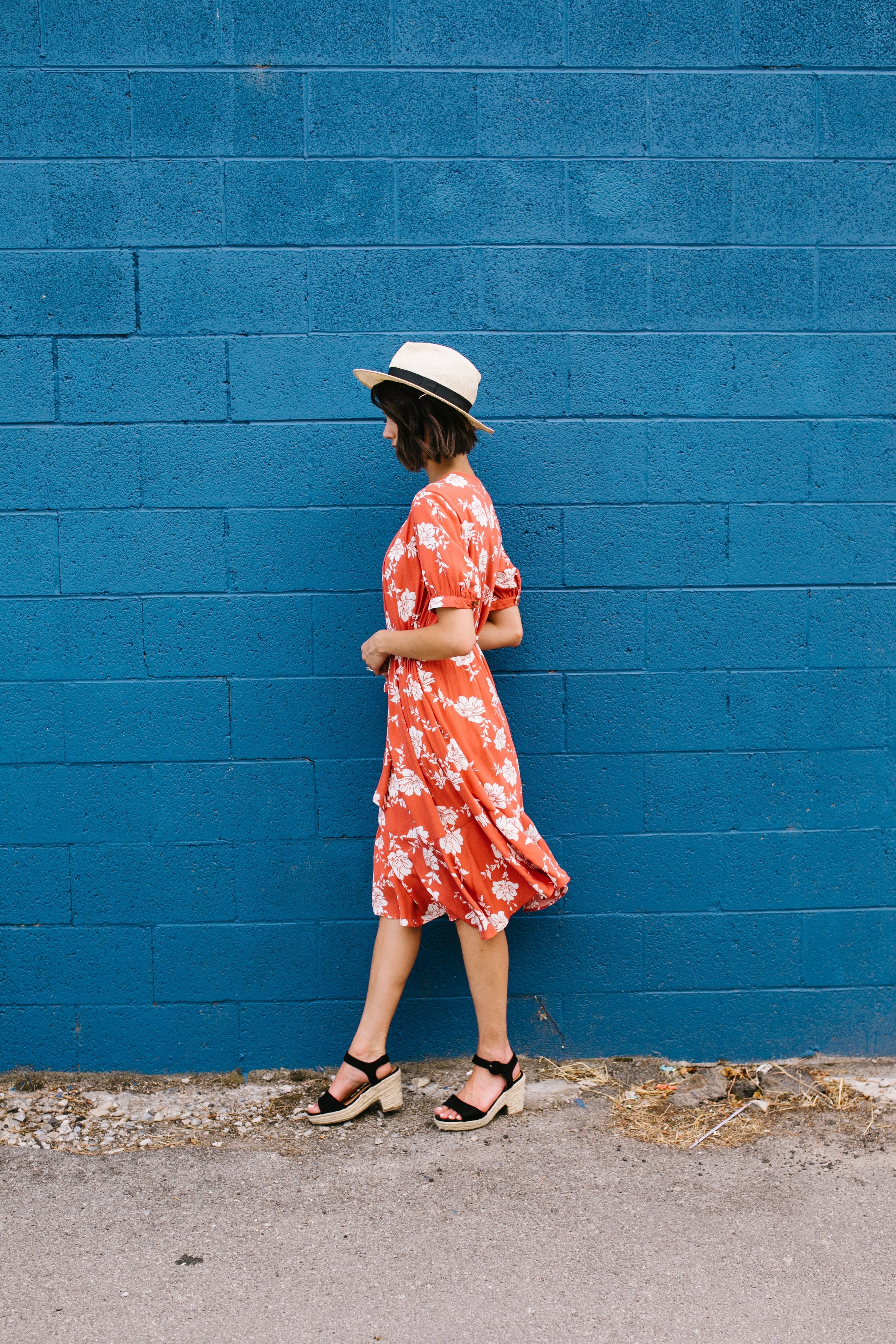 Passion Flower Persimmon Dress