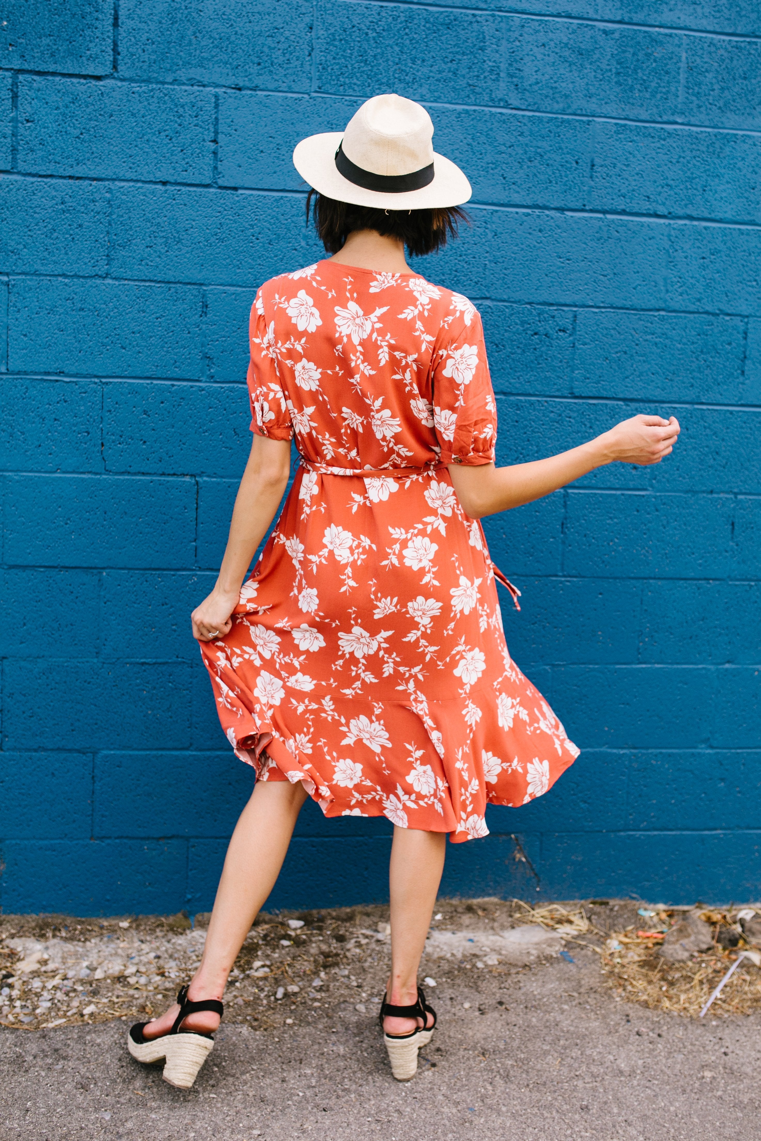 Passion Flower Persimmon Dress