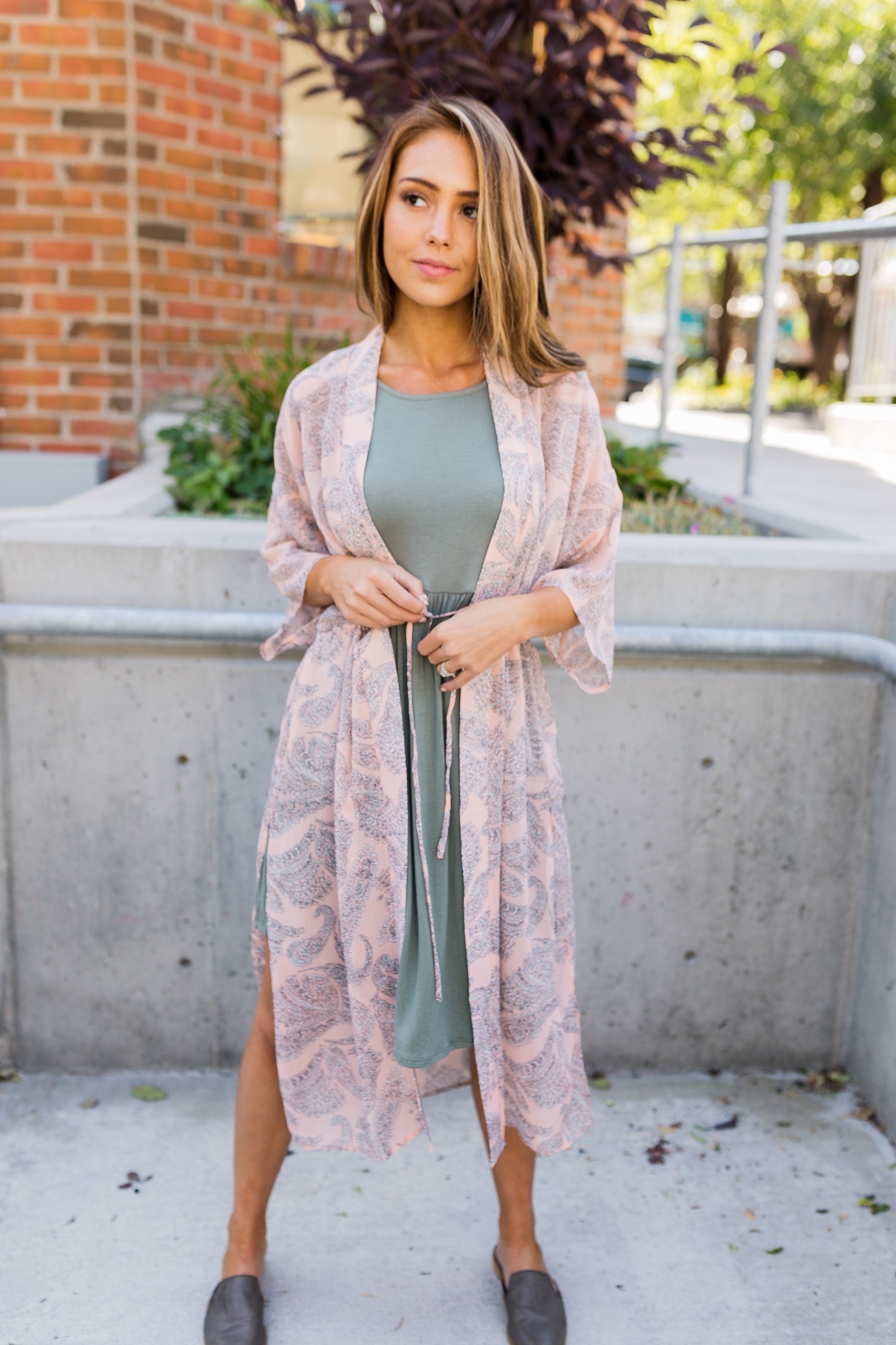 Peach Paisley Kimono