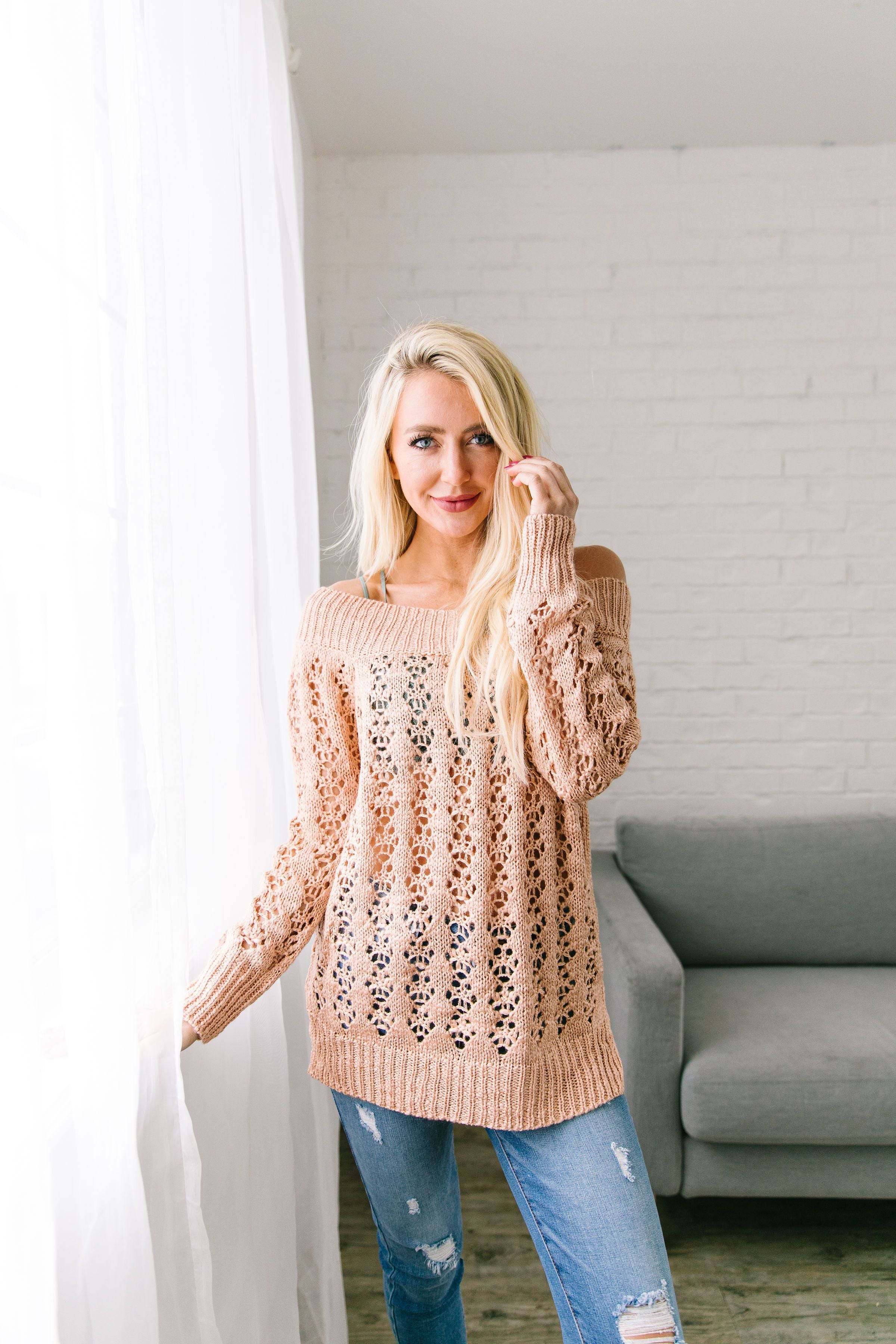 Peaches 'N' Cream Sheer Sweater