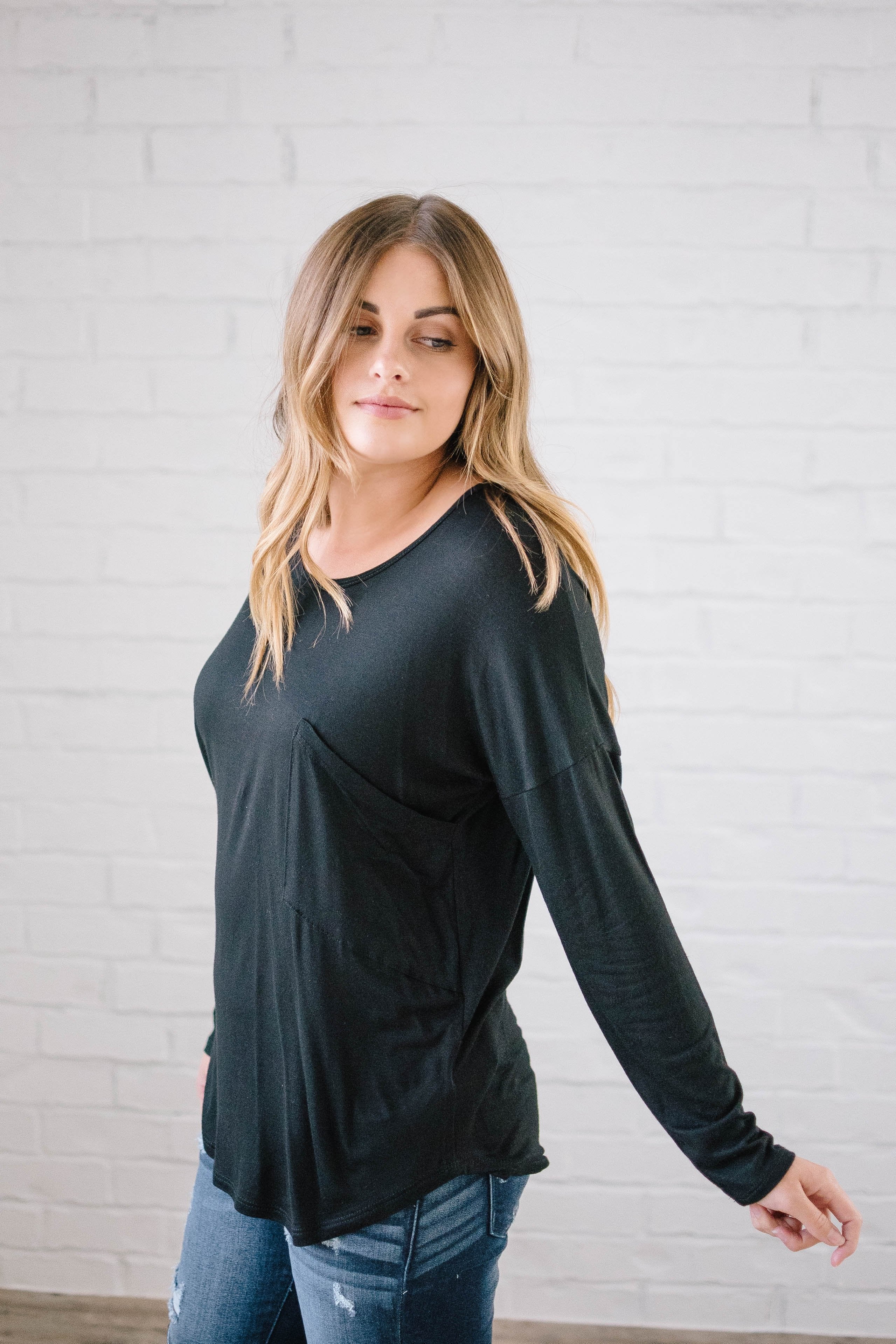 Penny Pocket Top in Black