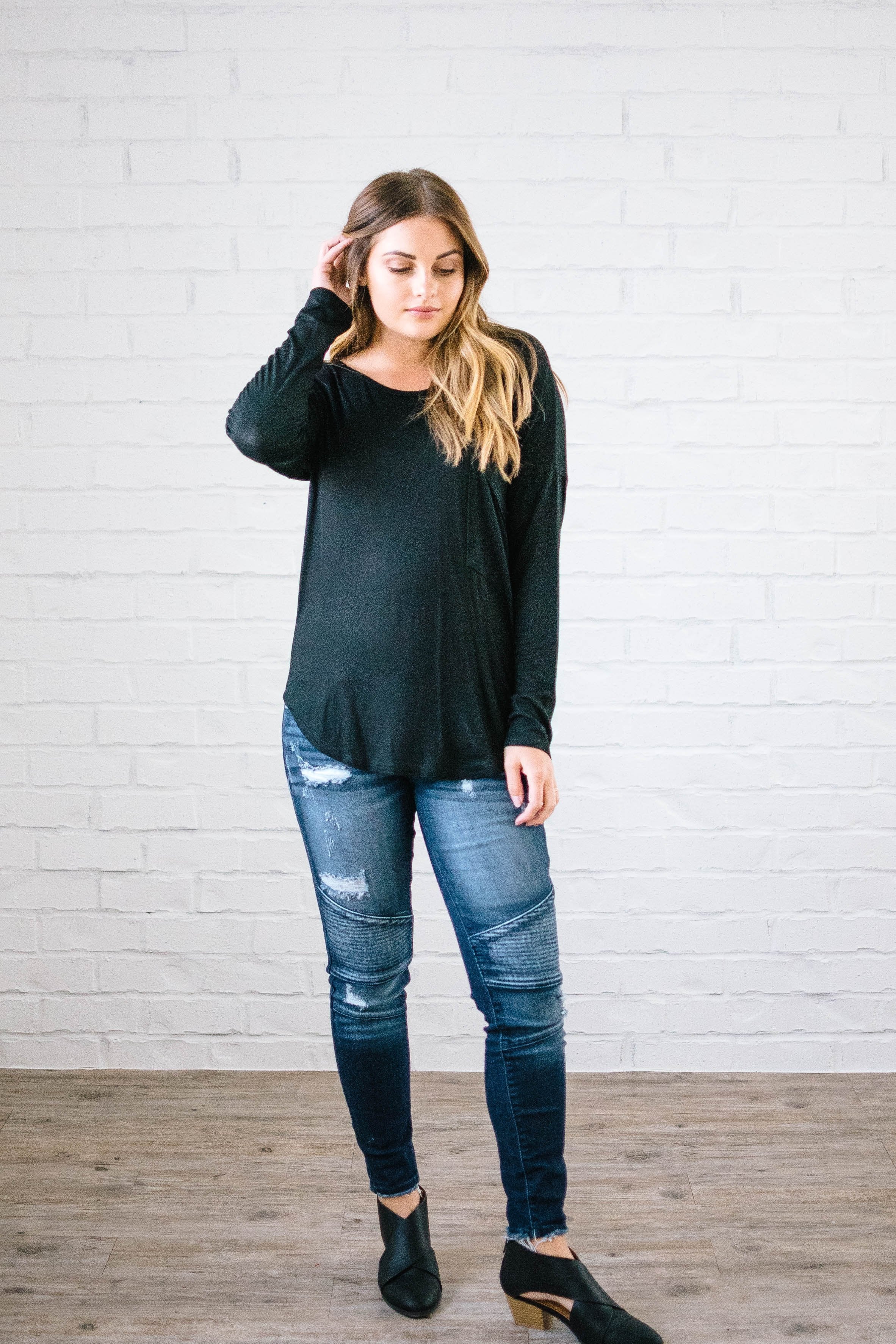 Penny Pocket Top in Black