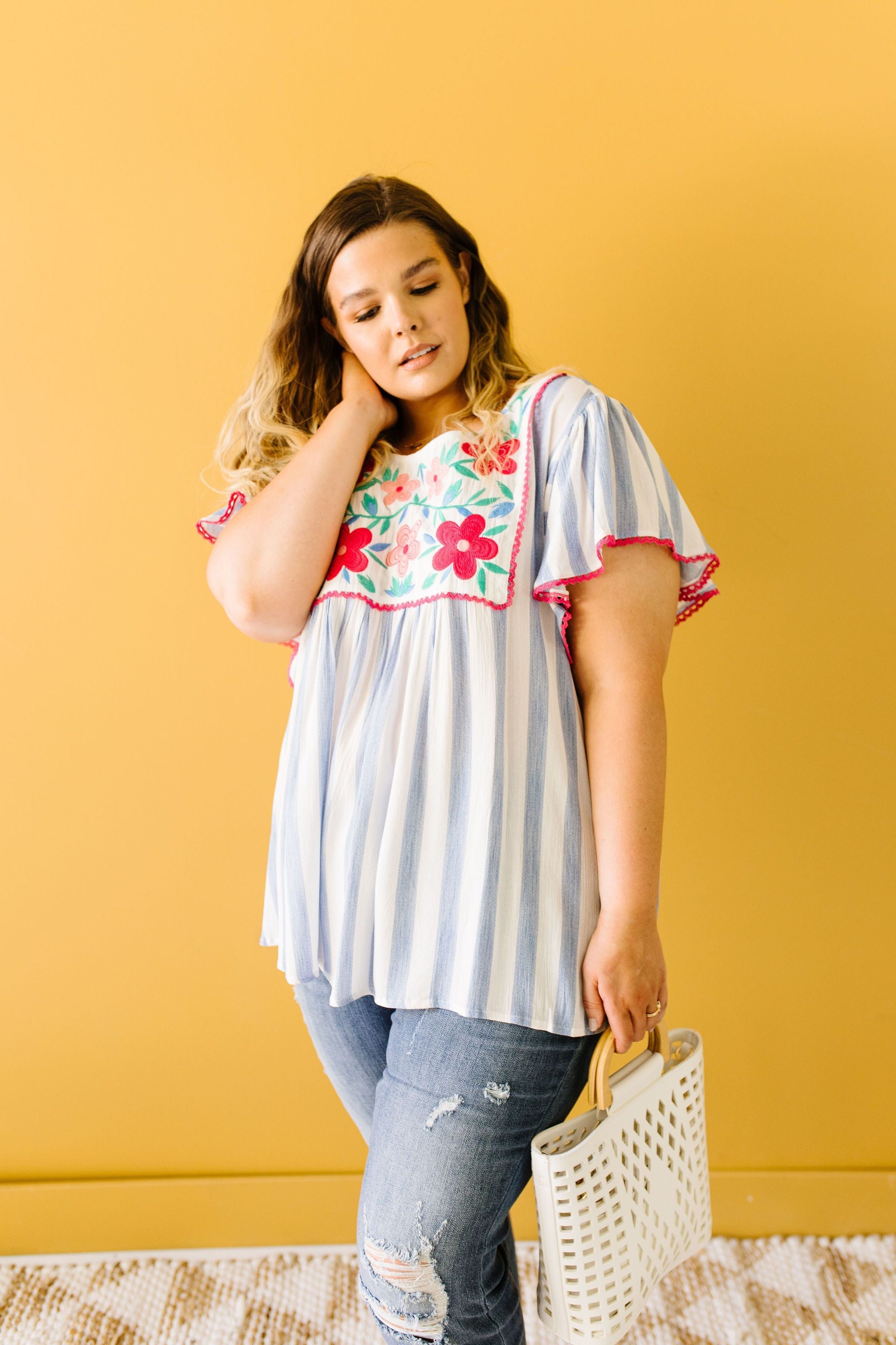 Petunias & Stripes Blouse