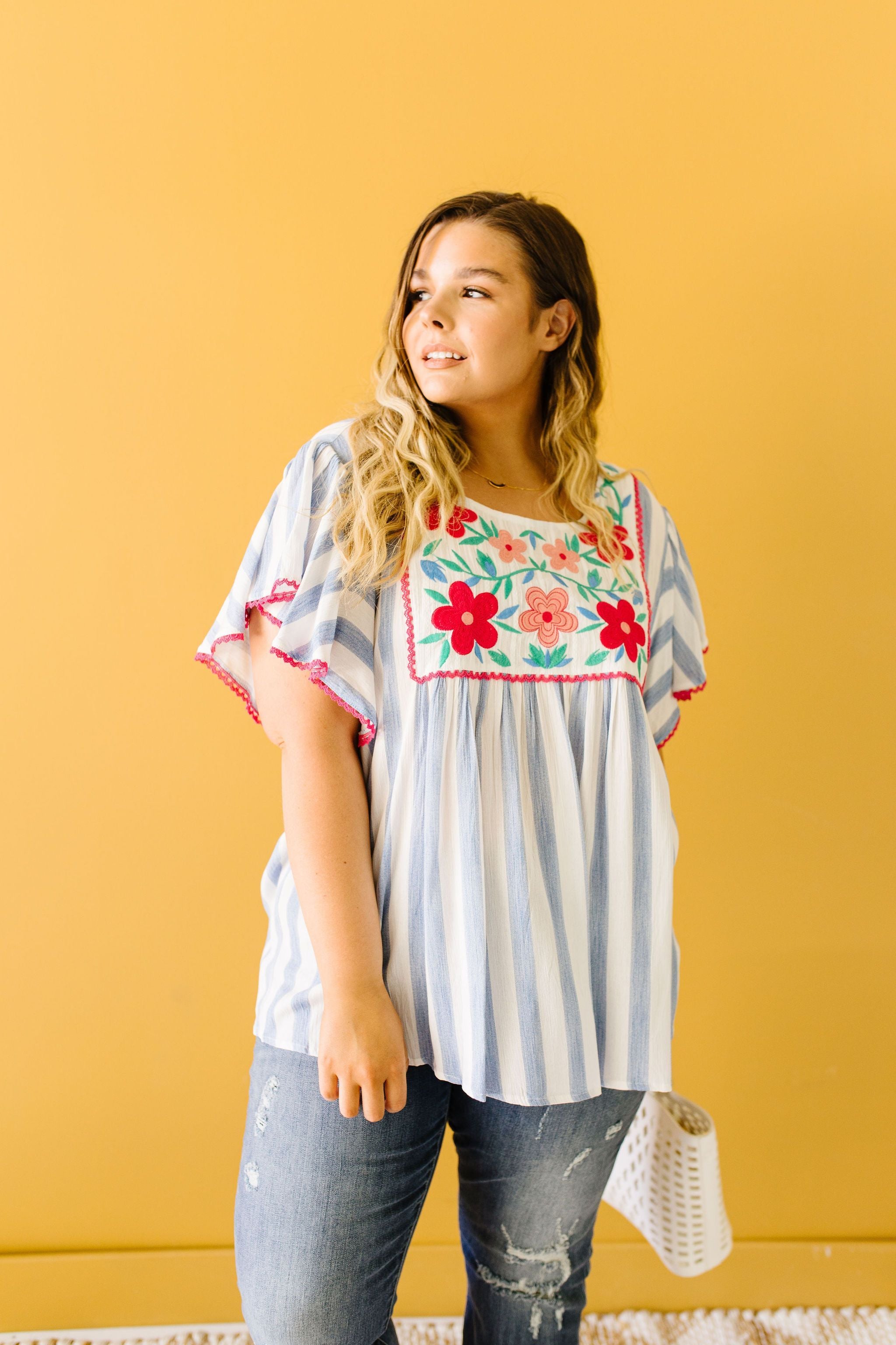 Petunias & Stripes Blouse