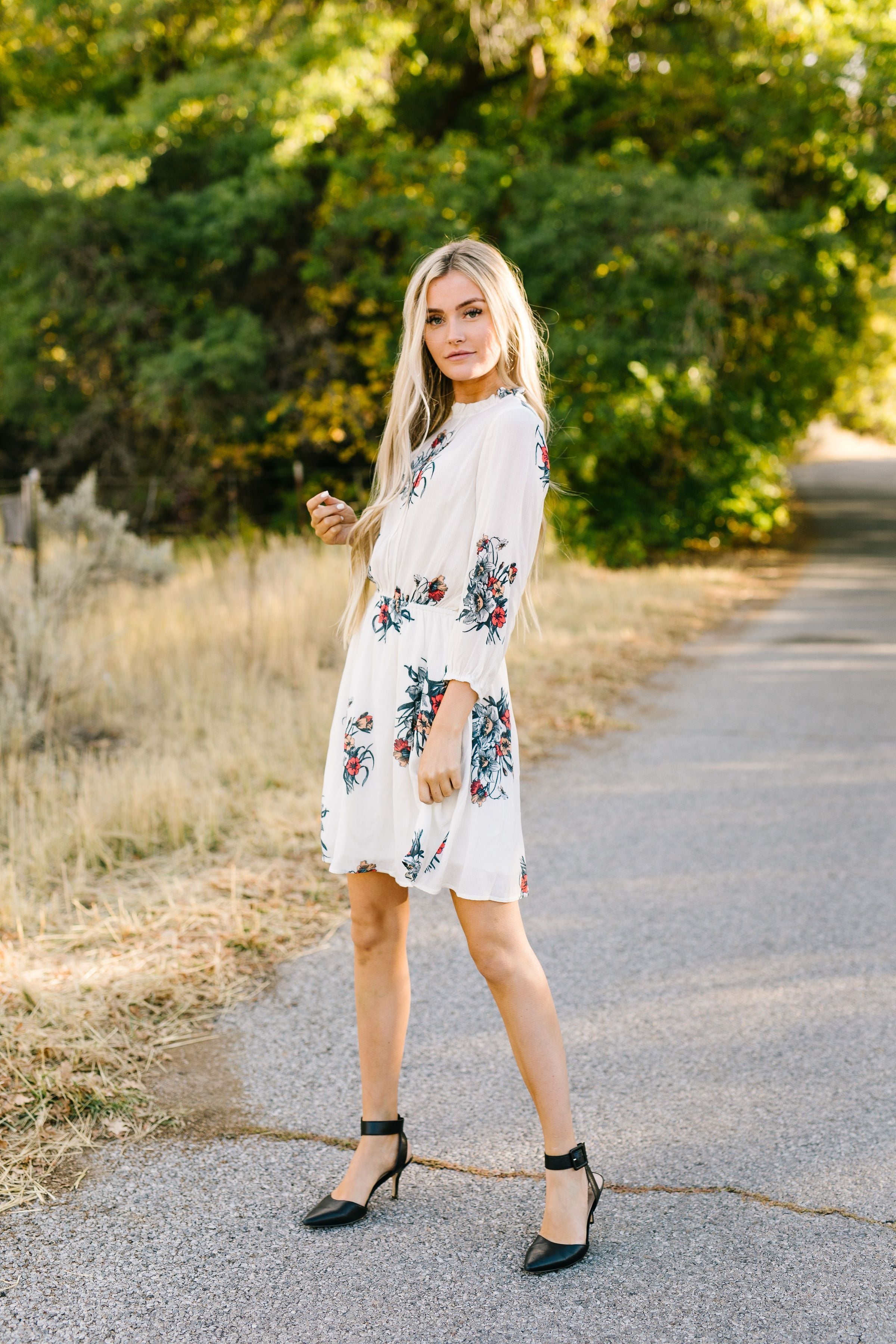 Picture Perfect Pleated Midi Dress In Winter White - ALL SALES FINAL