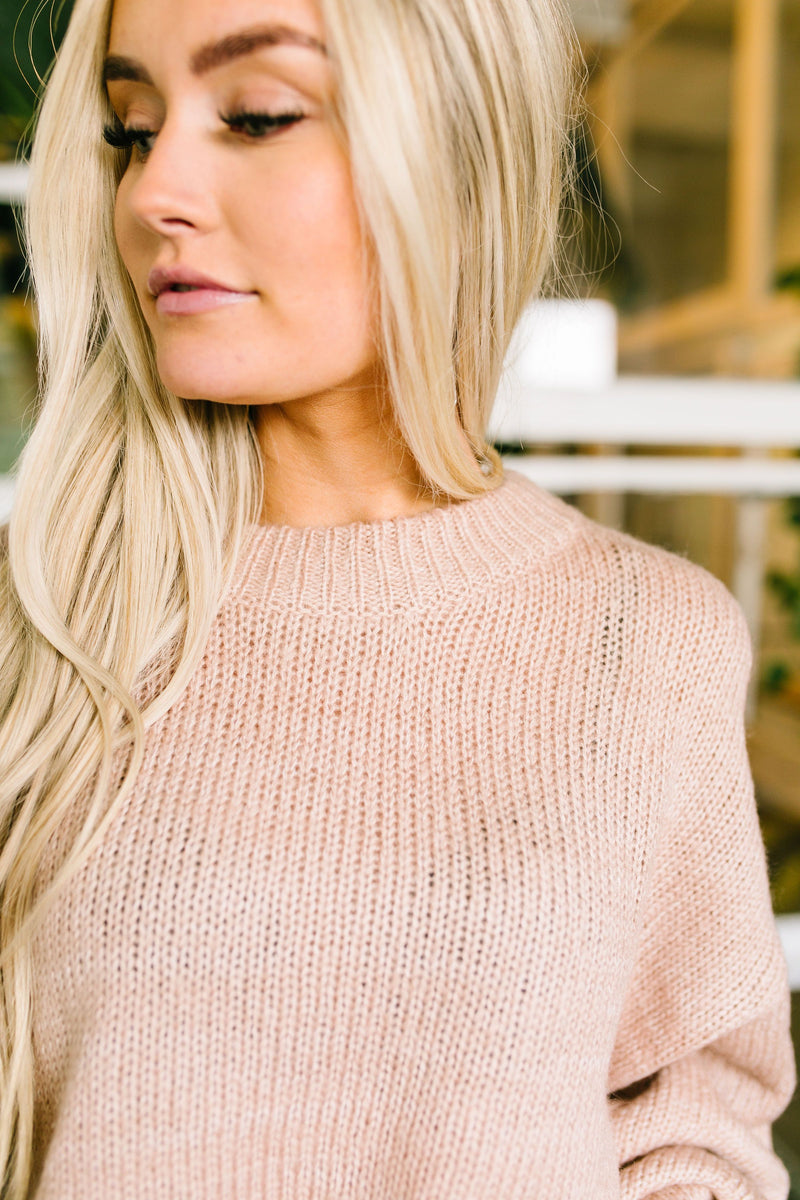 Pink Primrose Bell Sleeve Sweater - ALL SALES FINAL
