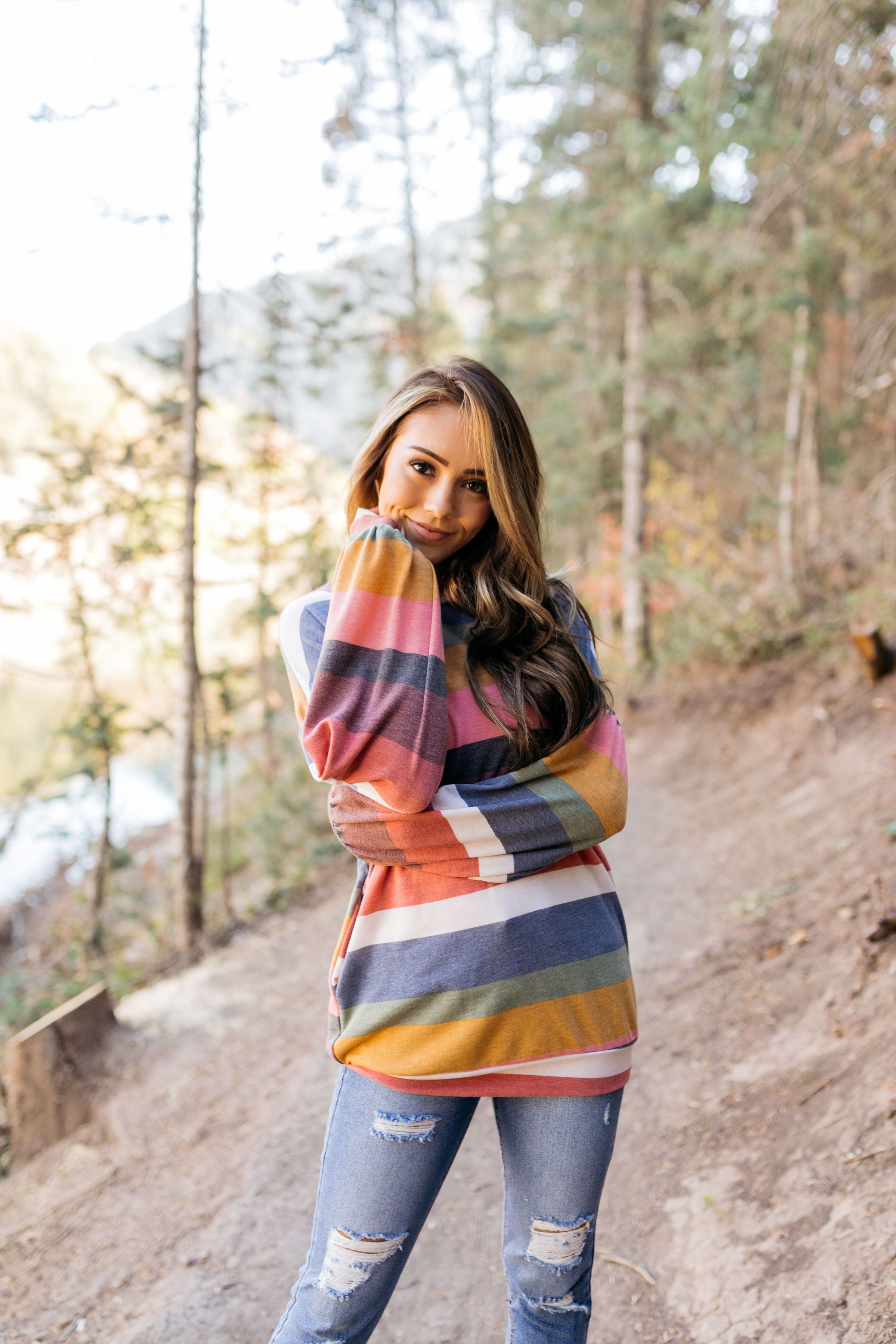 Pockets And Puffs Soft Striped Top