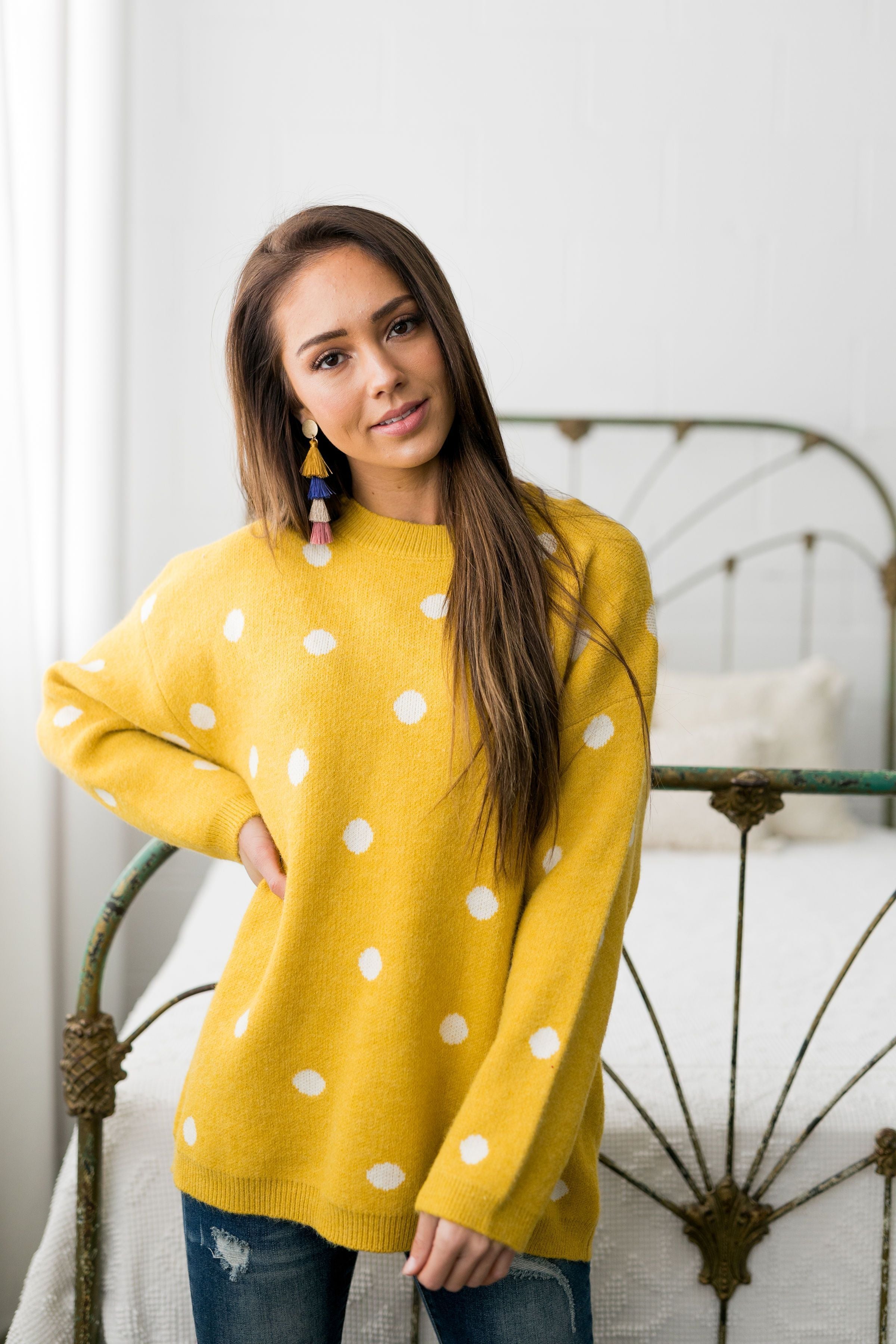 Polka Dots + Happy Thoughts Sweater