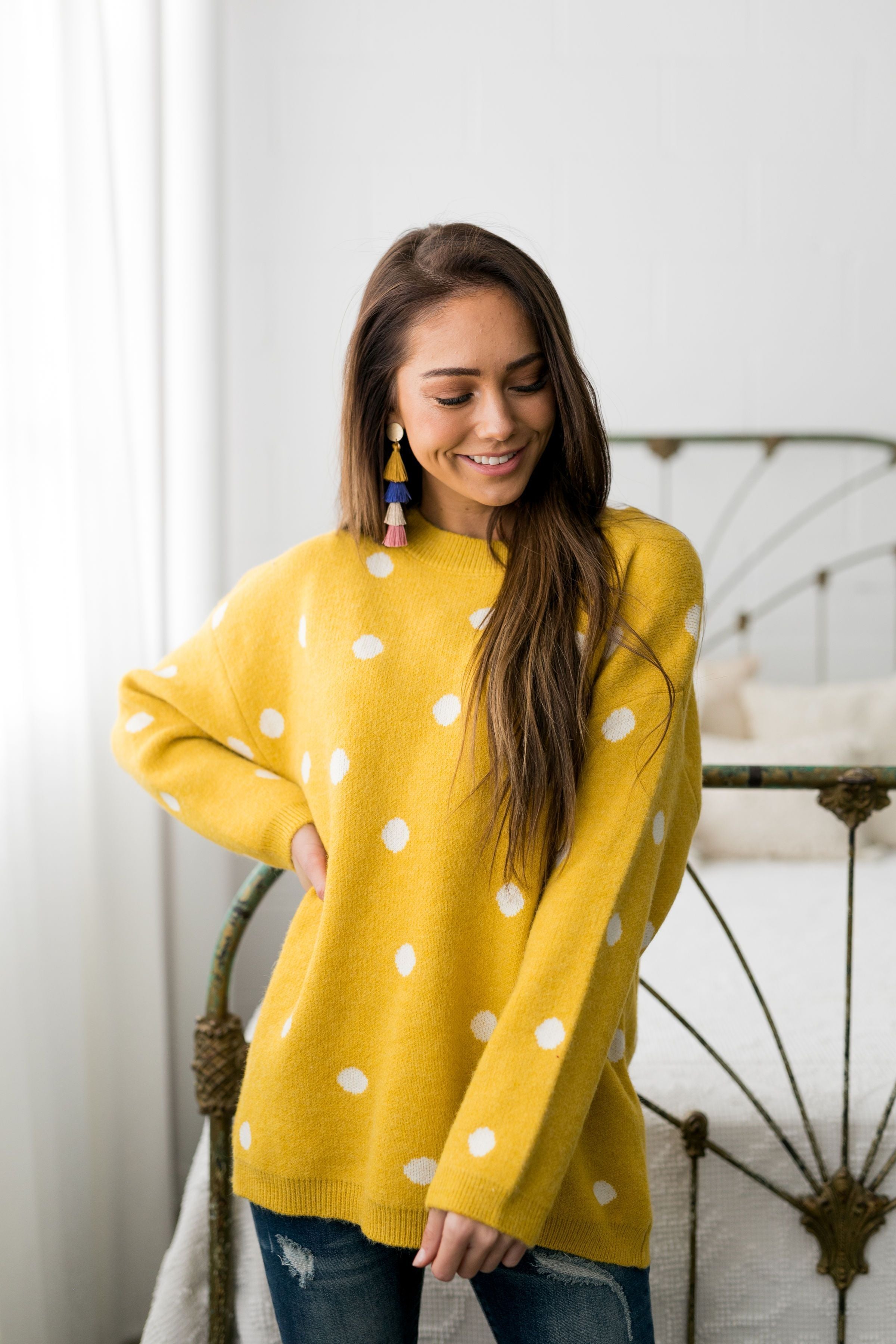 Polka Dots + Happy Thoughts Sweater