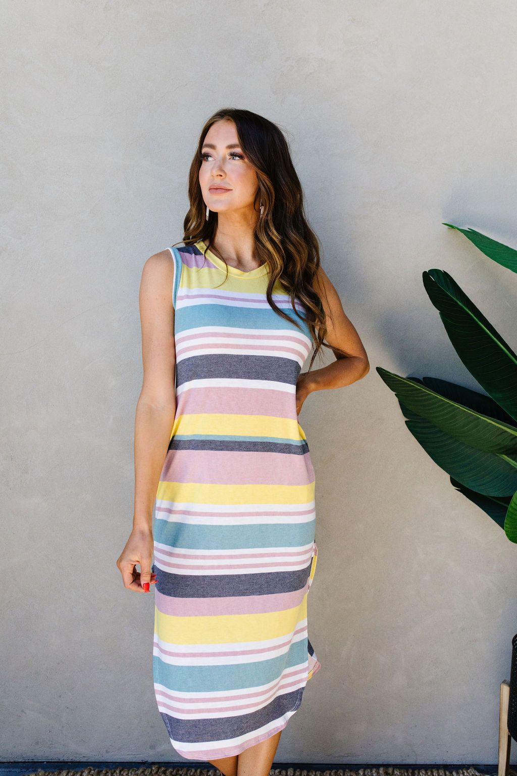 Pool Party Striped Midi Dress