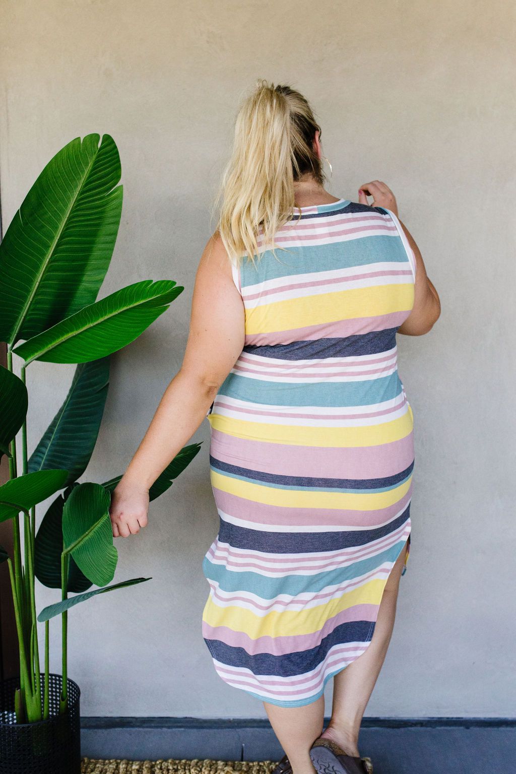 Pool Party Striped Midi Dress