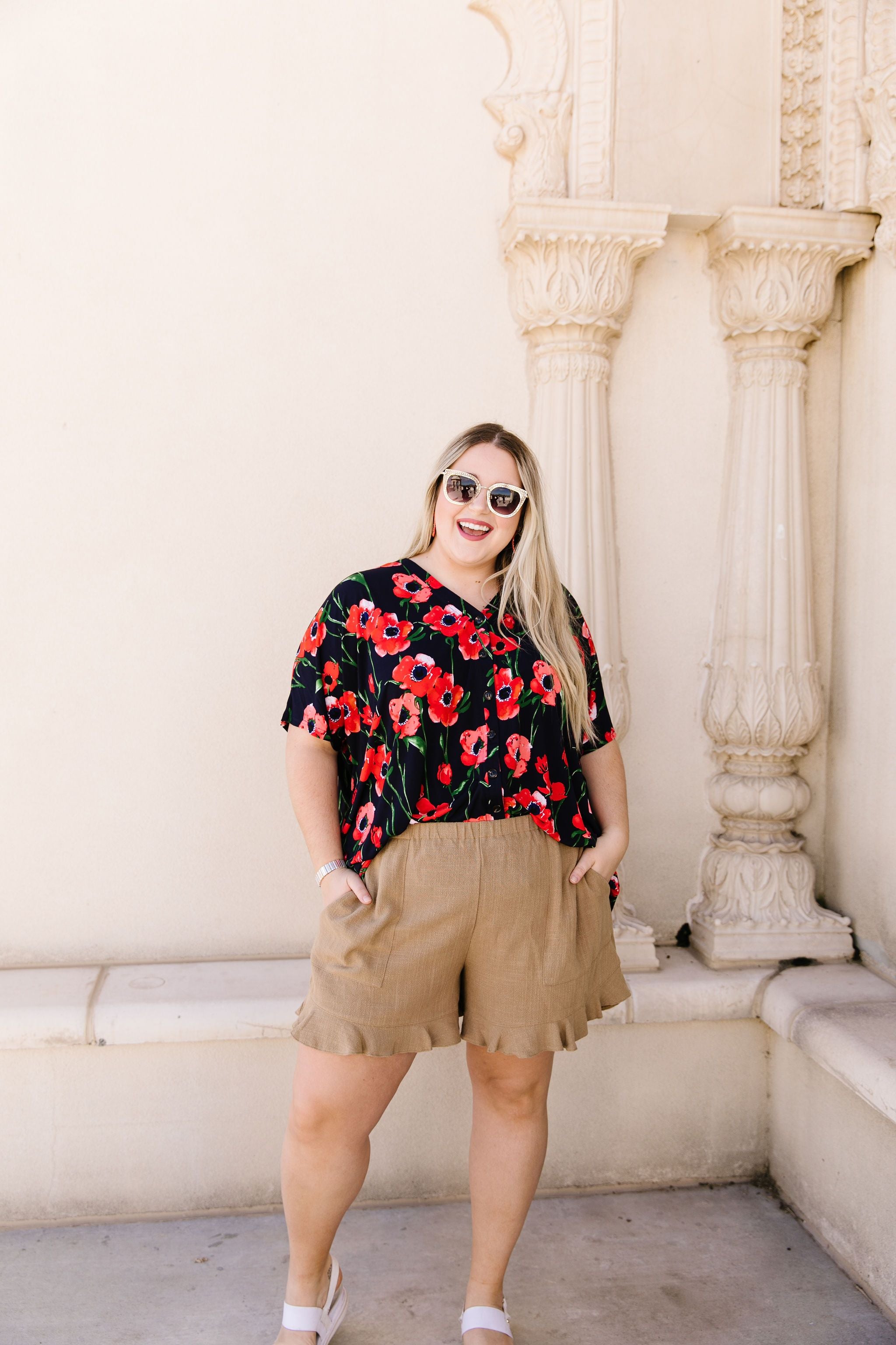 Poppies At Midnight Blouse