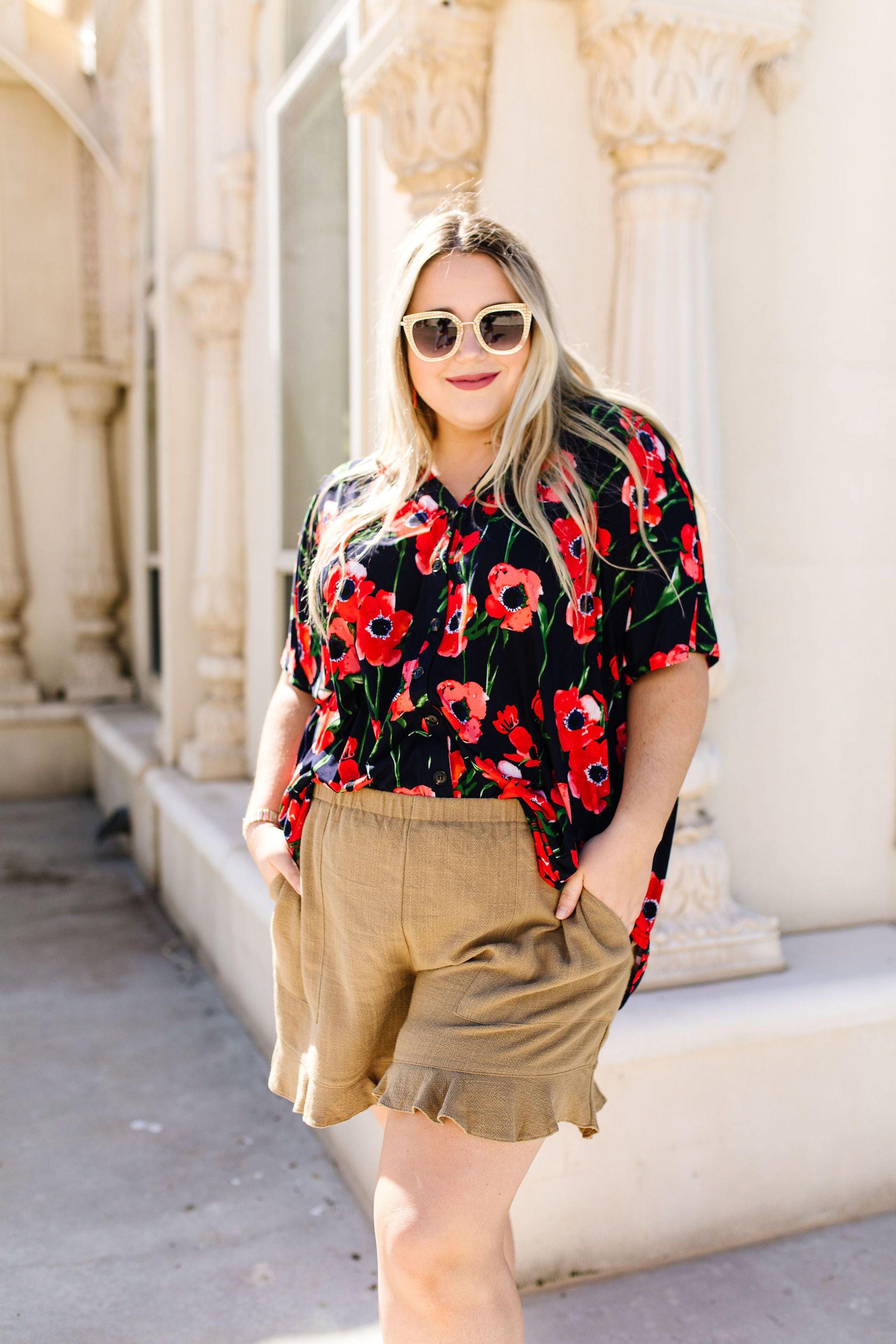 Poppies At Midnight Blouse