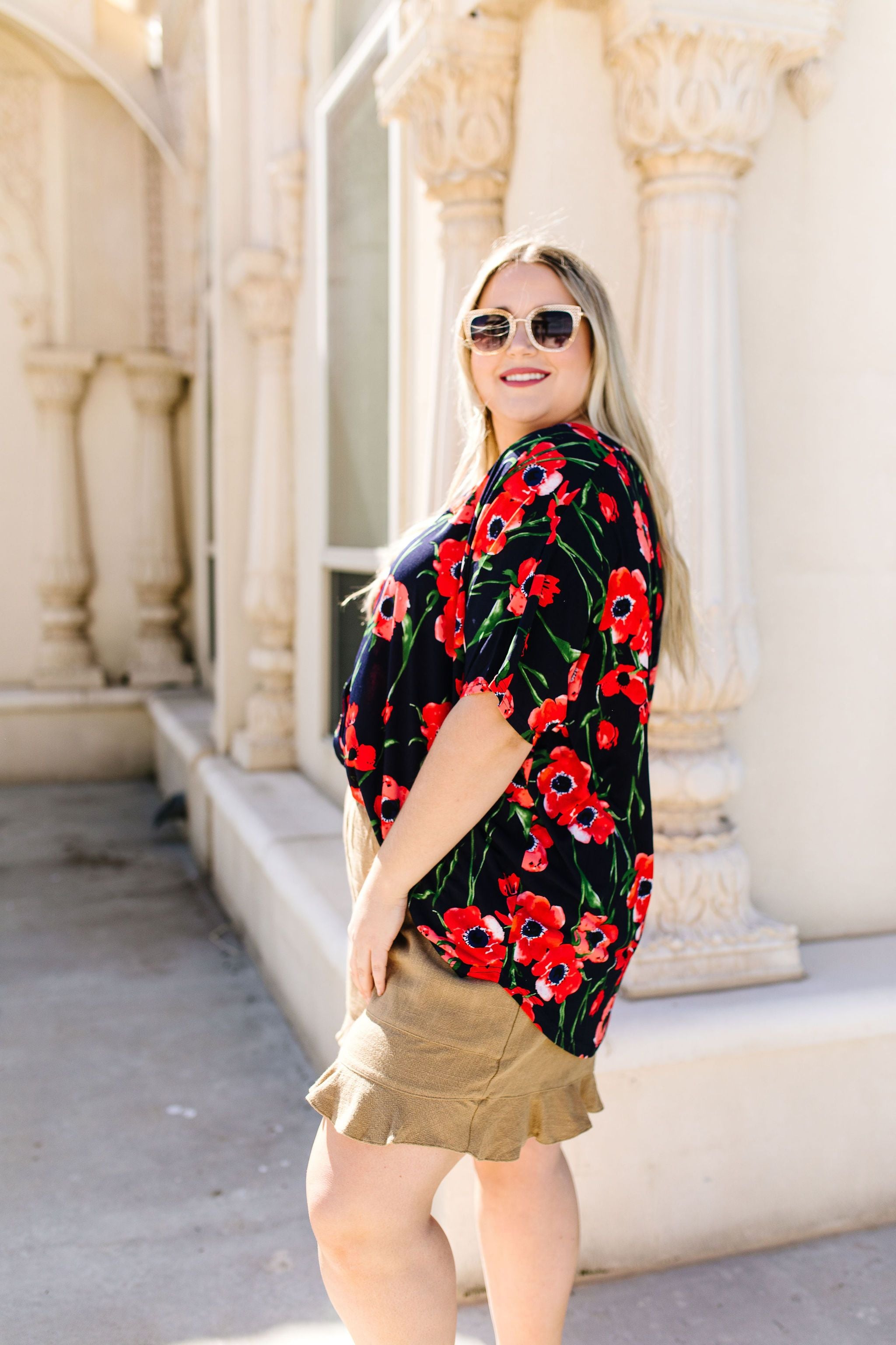 Poppies At Midnight Blouse