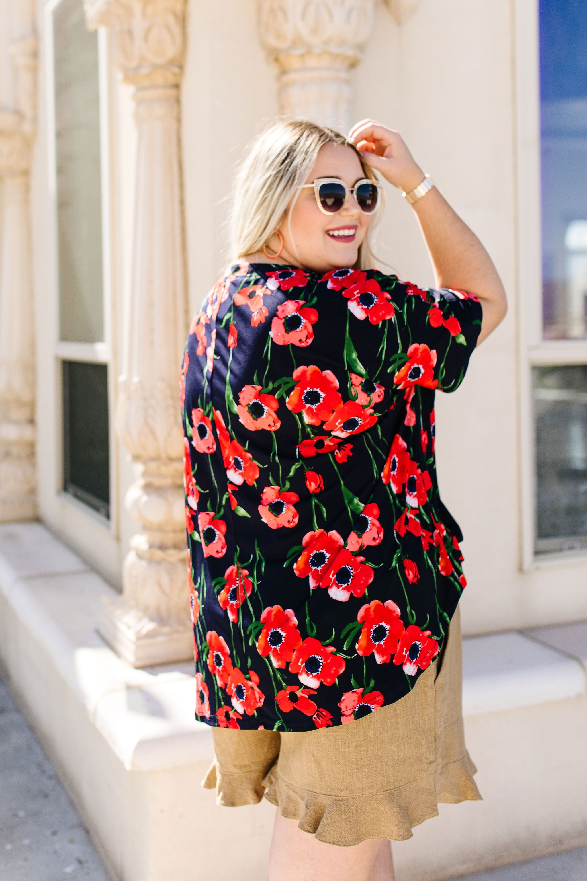 Poppies At Midnight Blouse