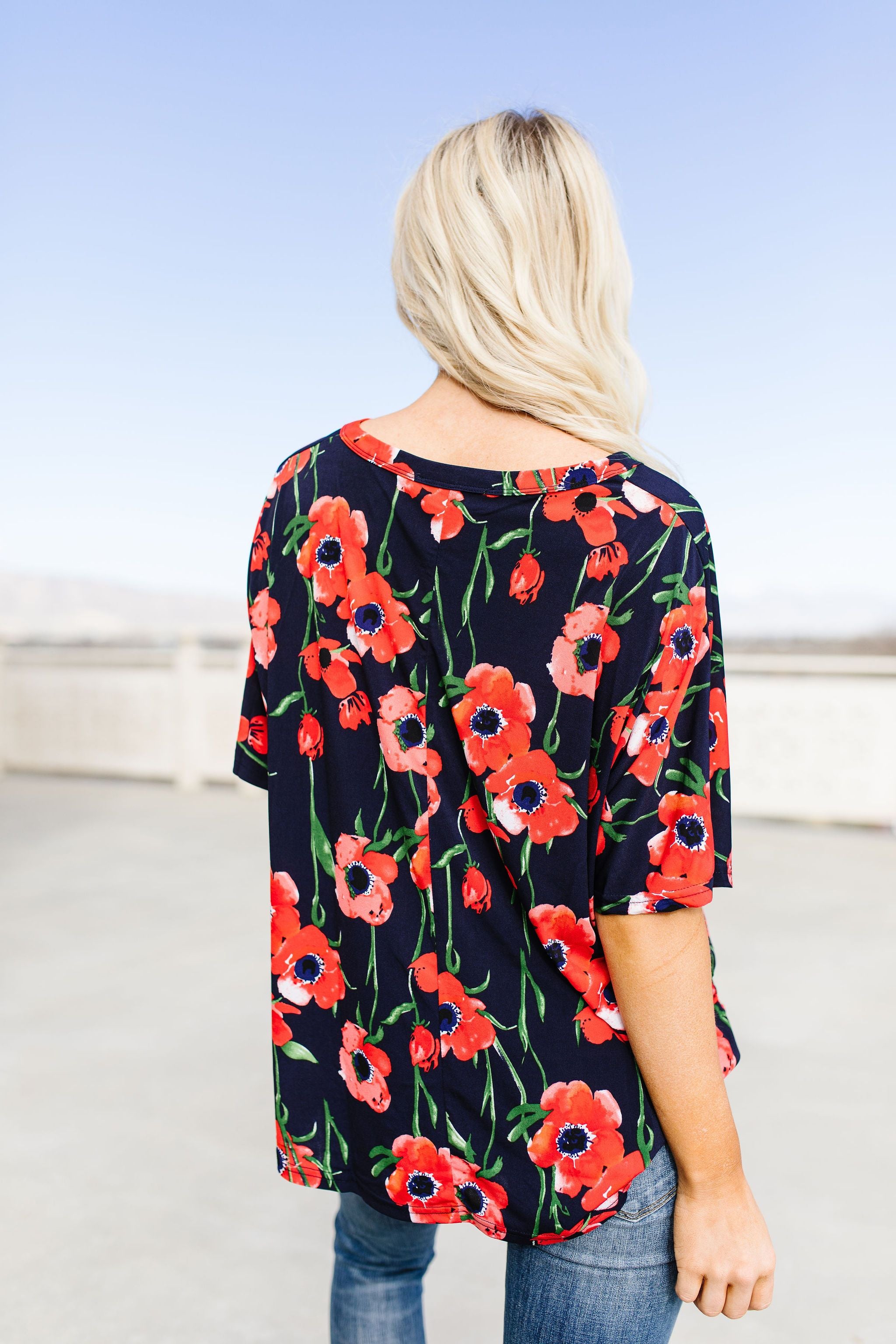 Poppies At Midnight Blouse