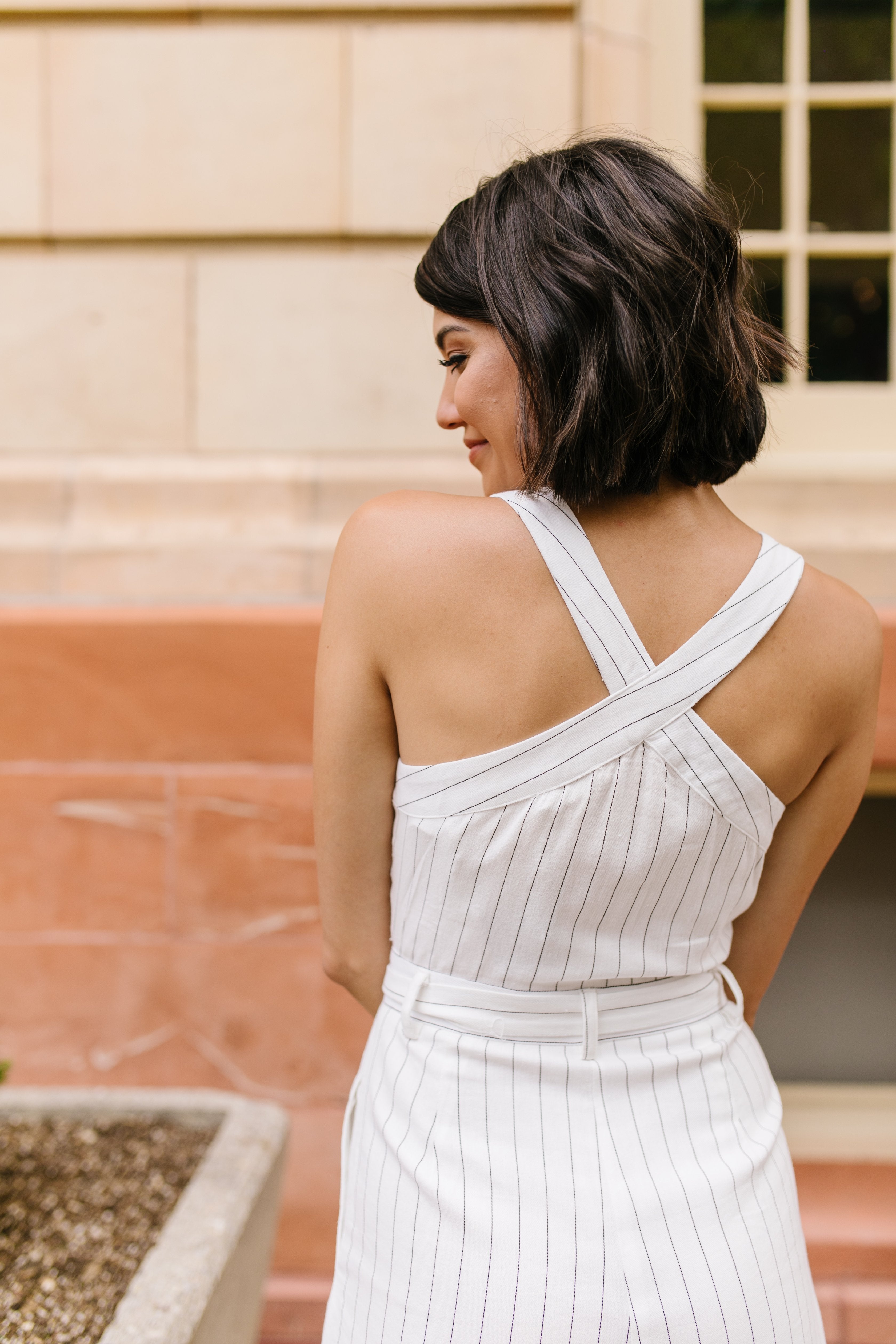 Preppy Pinstriped Jumpsuit