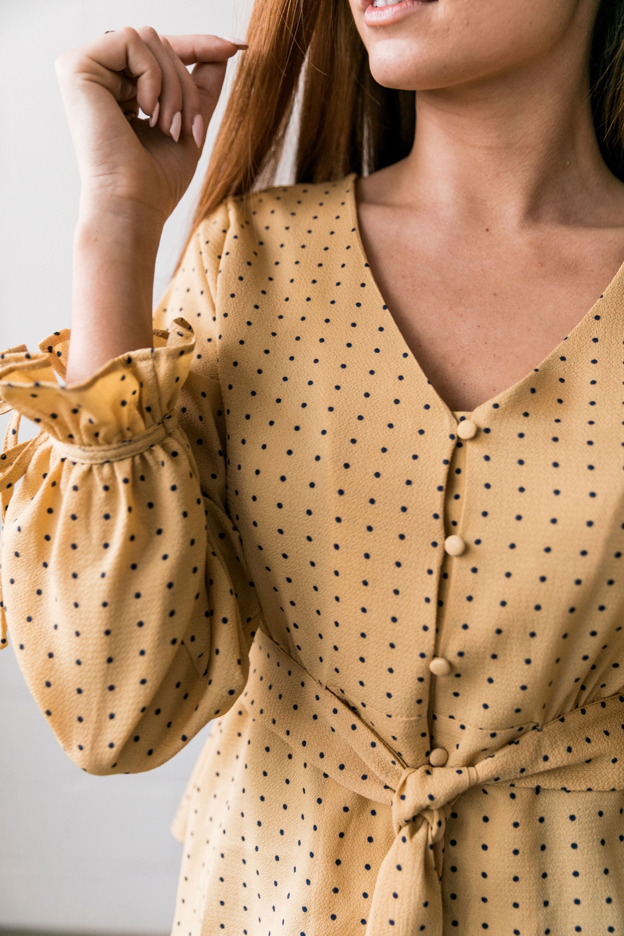 Pretty As A Picture Polka Dot Blouse - ALL SALES FINAL