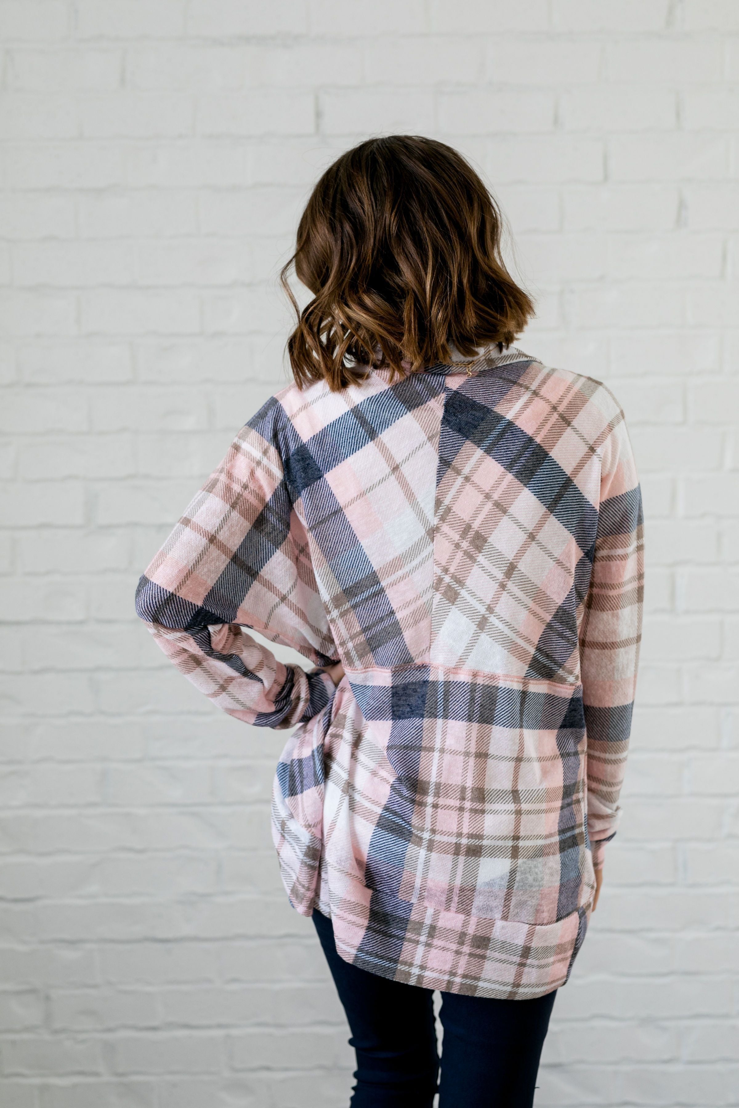 Pretty In Plaid Open Front Cardi