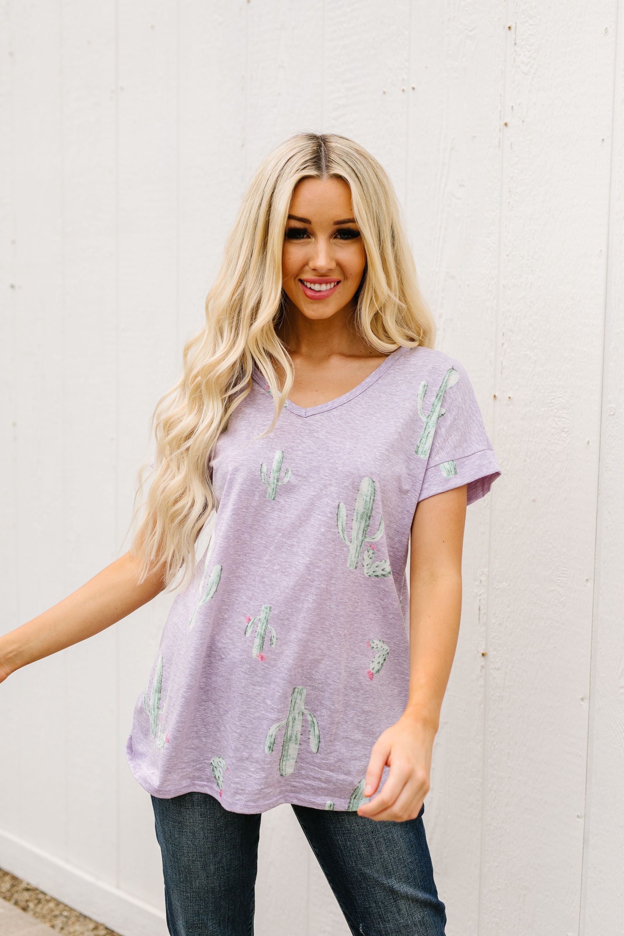 Prickly Business Top In Lavender