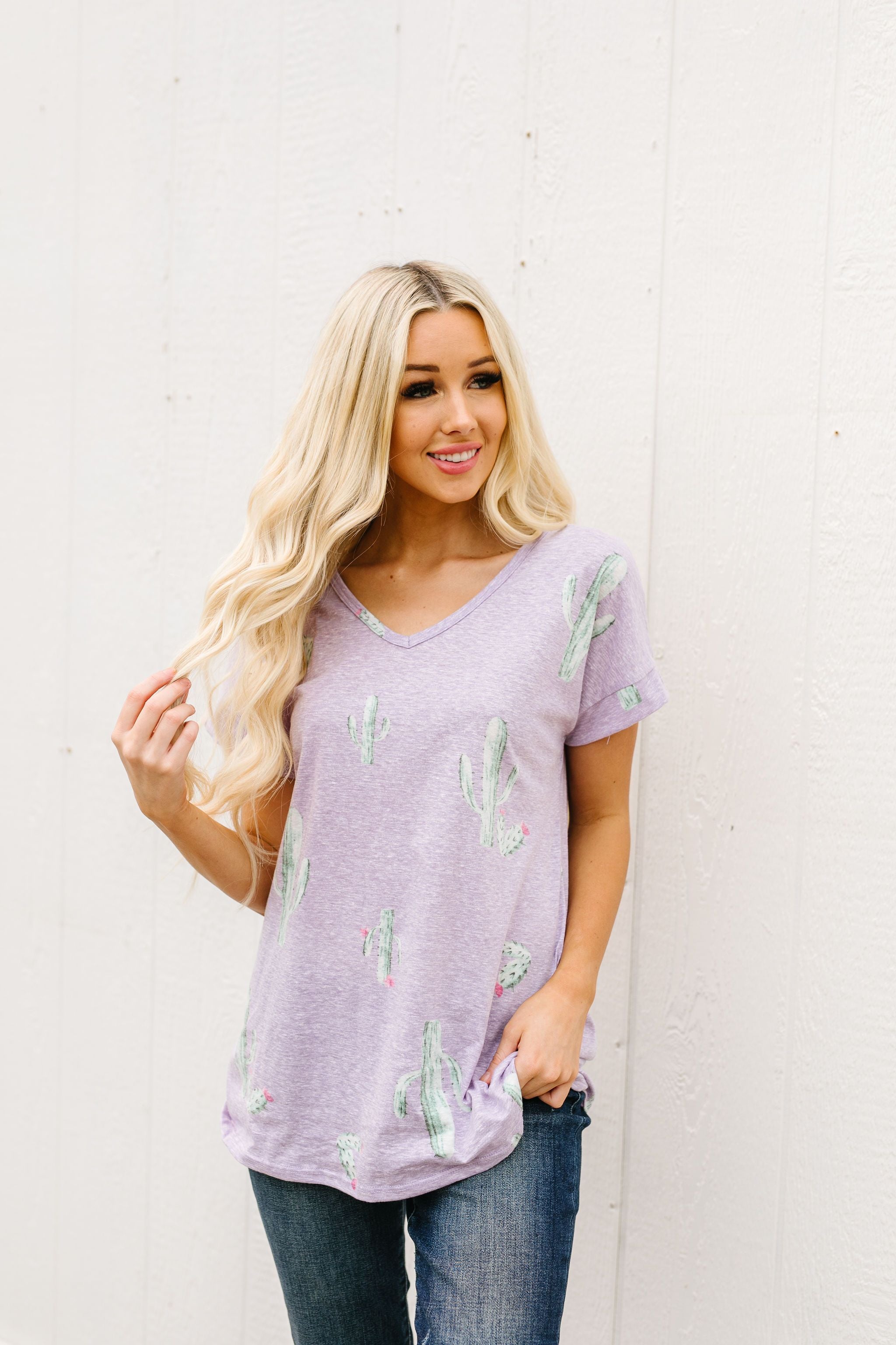 Prickly Business Top In Lavender