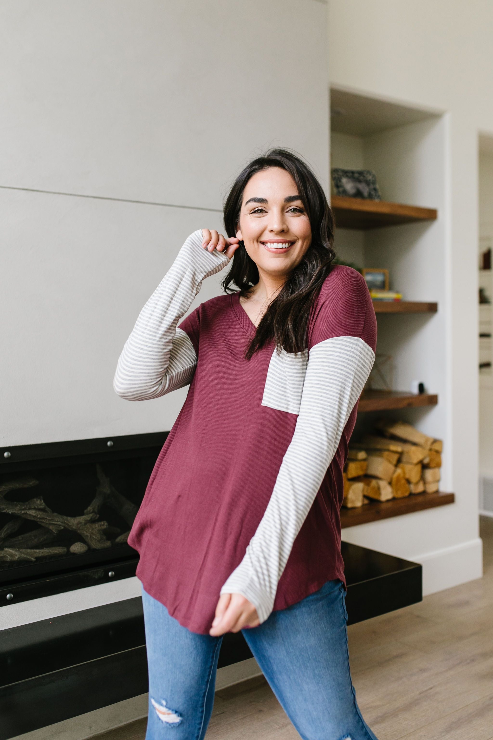 Pure & Simple Raglan Tee In Plum