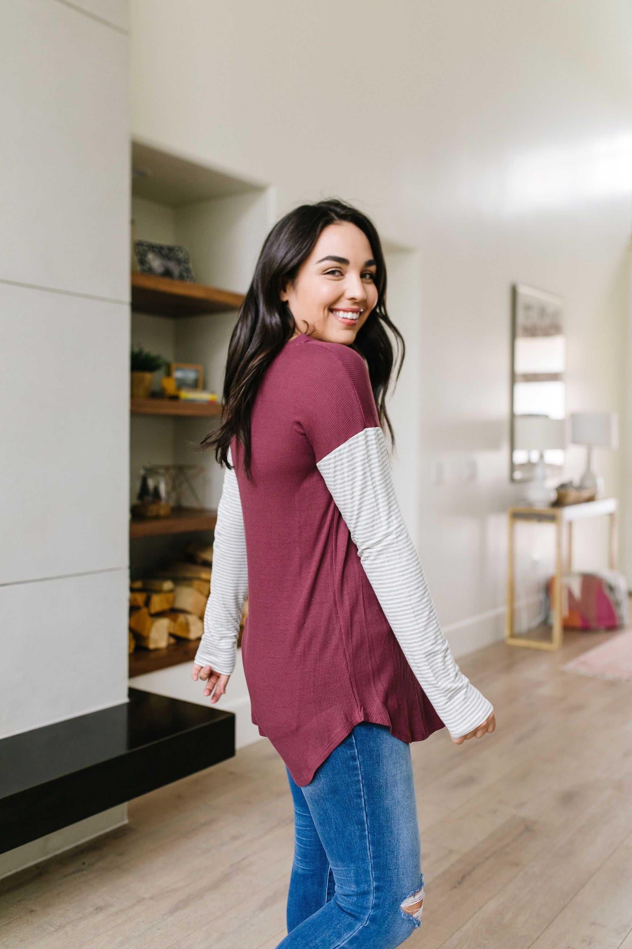 Pure & Simple Raglan Tee In Plum