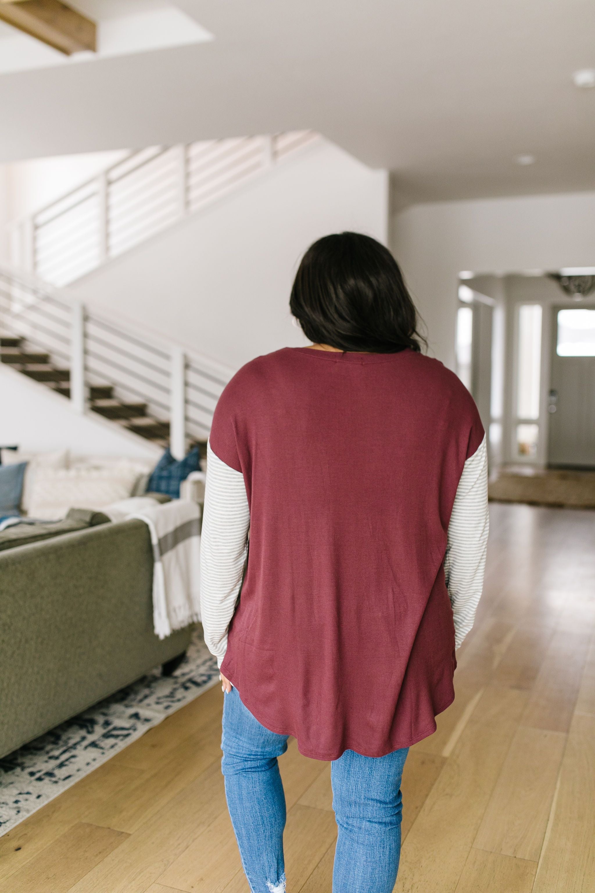 Pure & Simple Raglan Tee In Plum