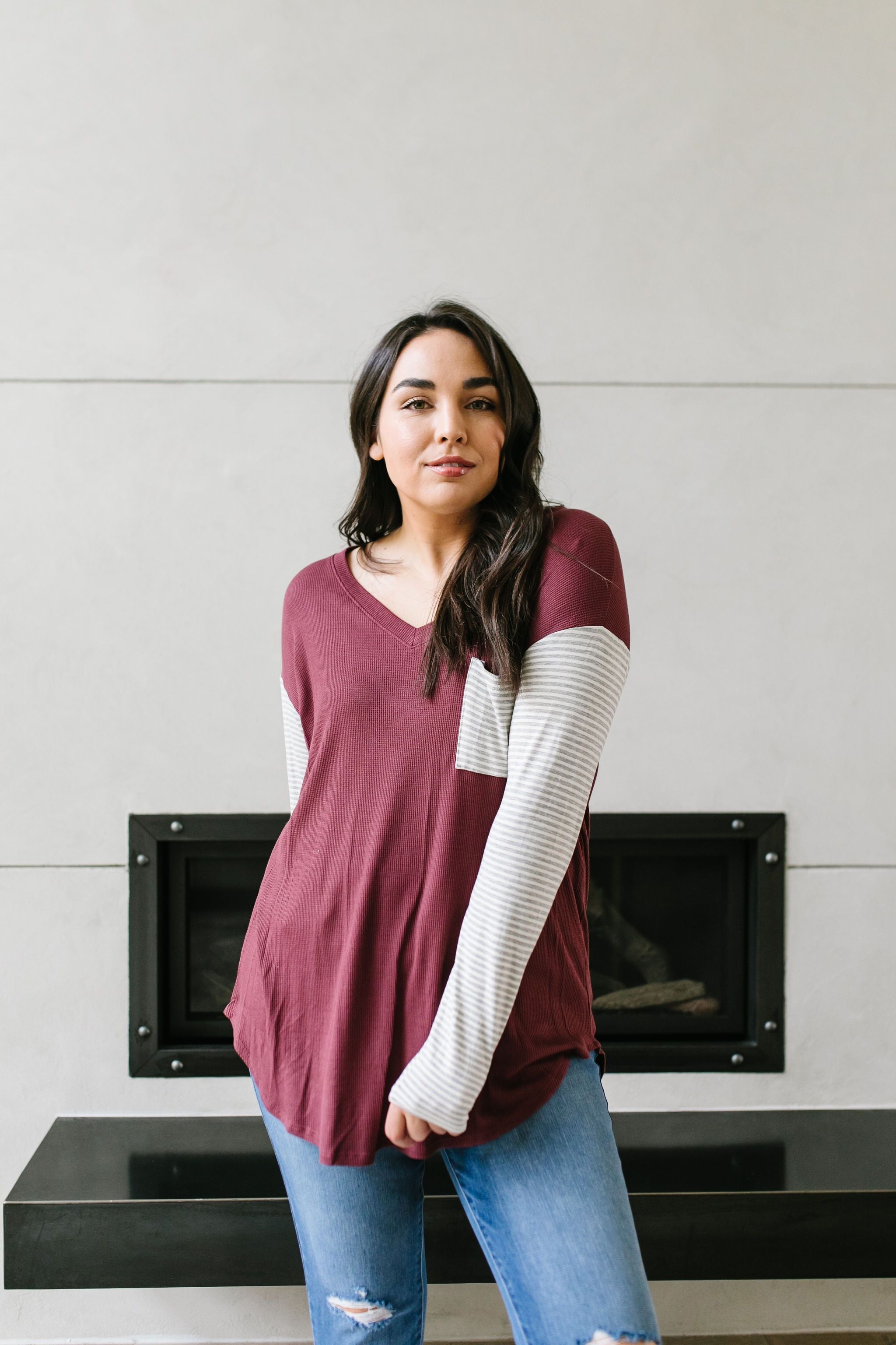 Pure & Simple Raglan Tee In Plum