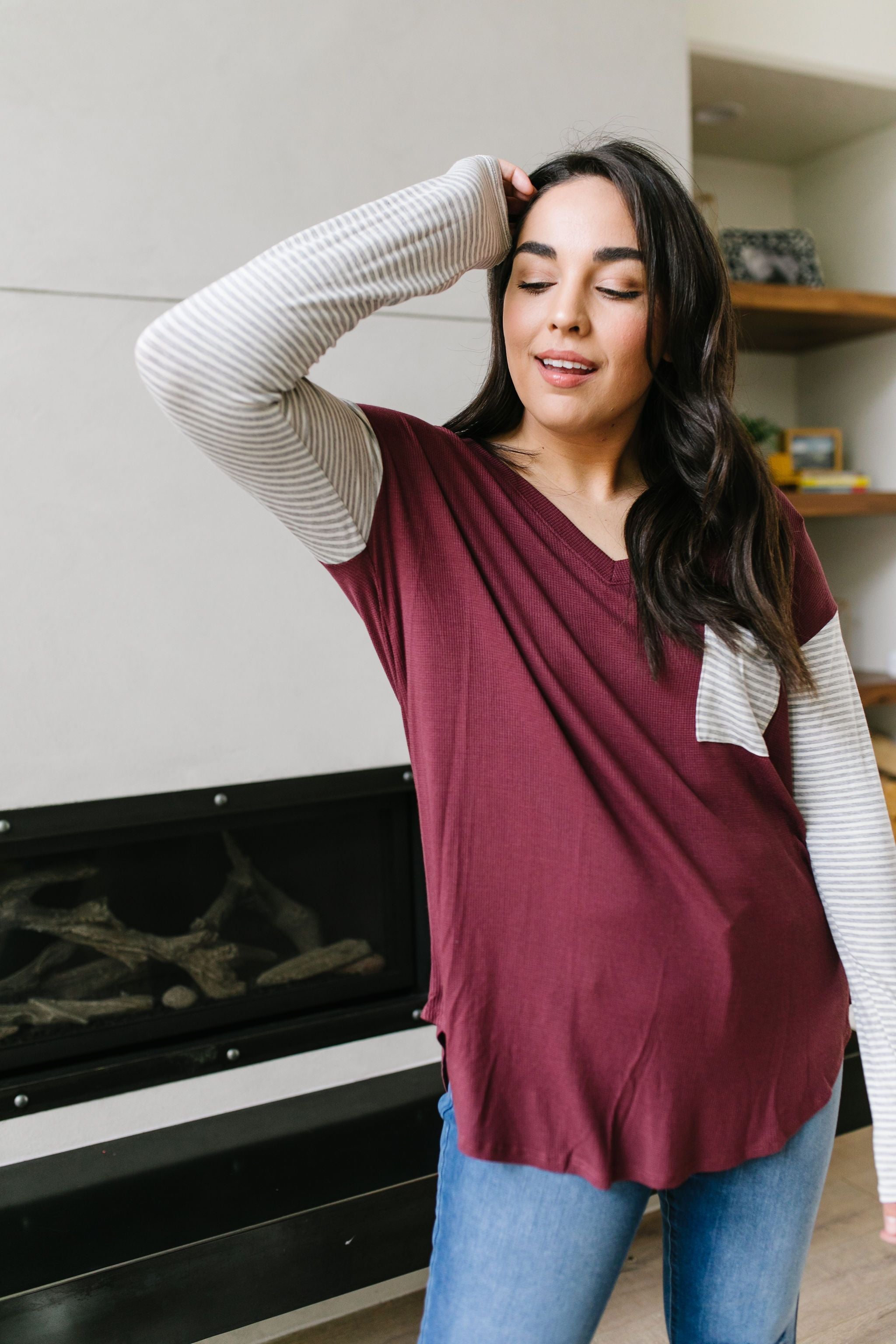 Pure & Simple Raglan Tee In Plum