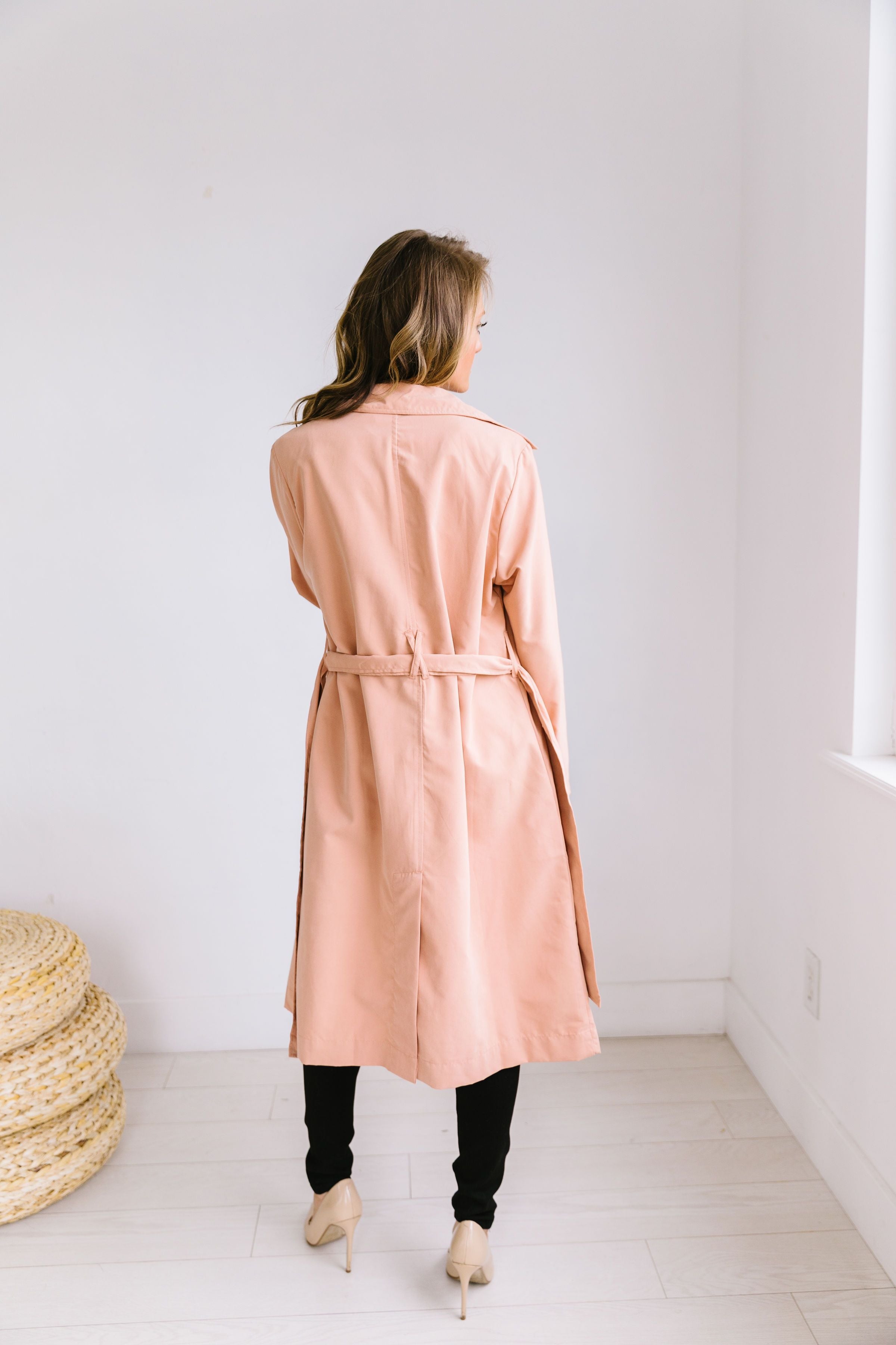 Rainy Day Trench Coat In Blush