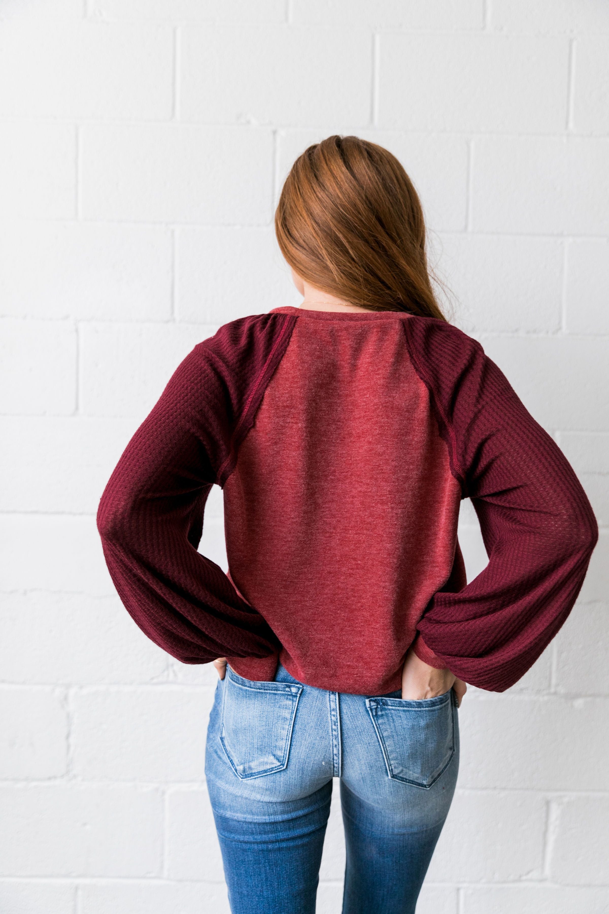 Ramona Raglan Bubble Sleeve Sweatshirt - ALL SALES FINAL